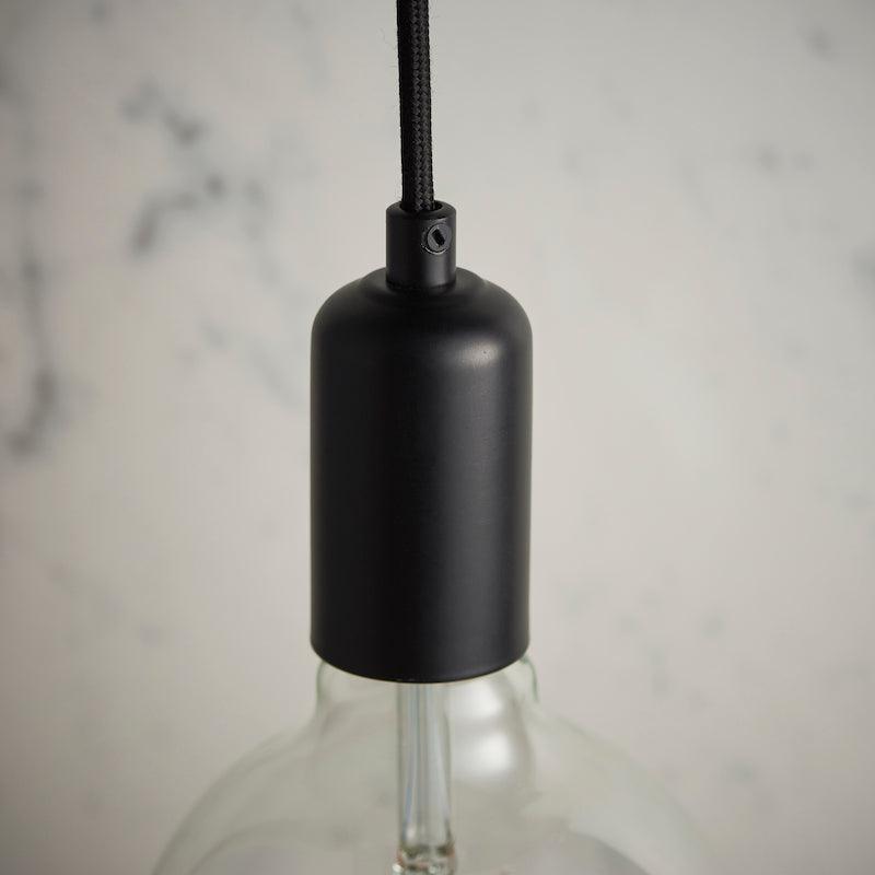 Studio 1lt Large Black Ceiling Pendant Light by Endon Lighting detail
