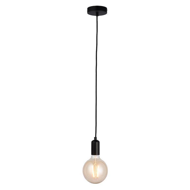 Studio 1lt Large Black Ceiling Pendant Light by Endon Lighting full on 2