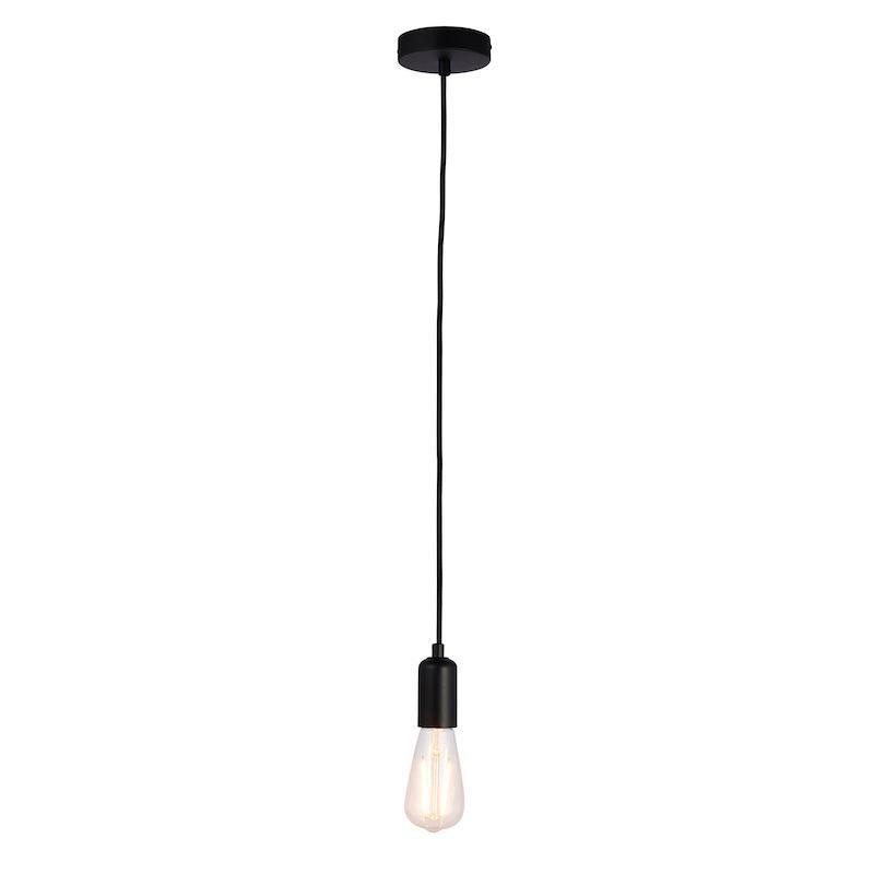 Studio 1lt Large Black Ceiling Pendant Light by Endon Lighting full on 3