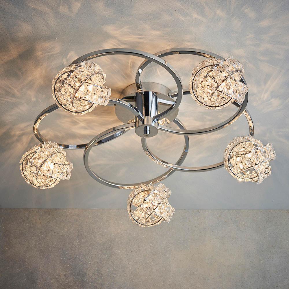 Talia 5lt Semi Flush Ceiling Light 76595 Living Room Image 2