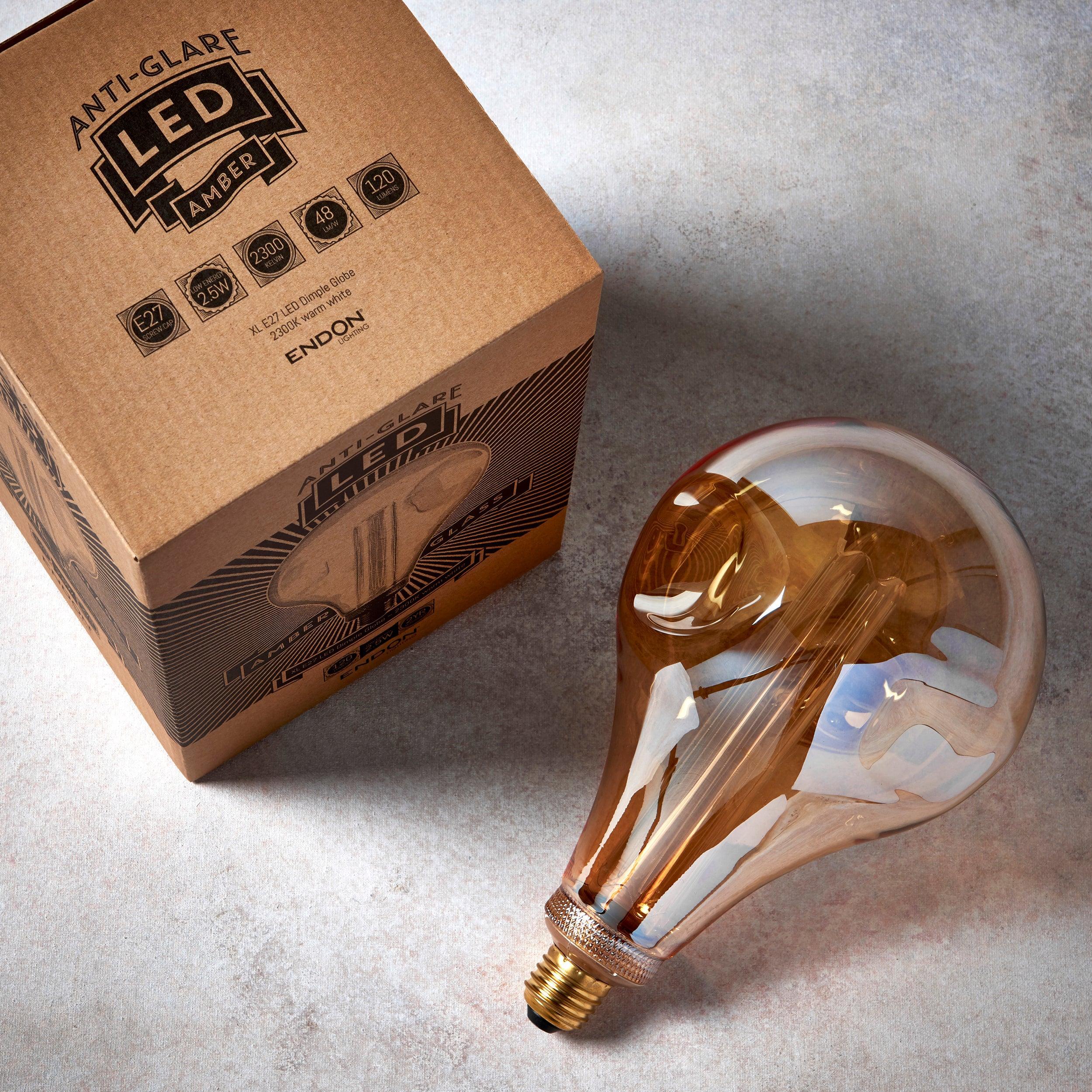 dimple e27 amber globe 2 5w decorative led light bulb 148mm mDining room lighting