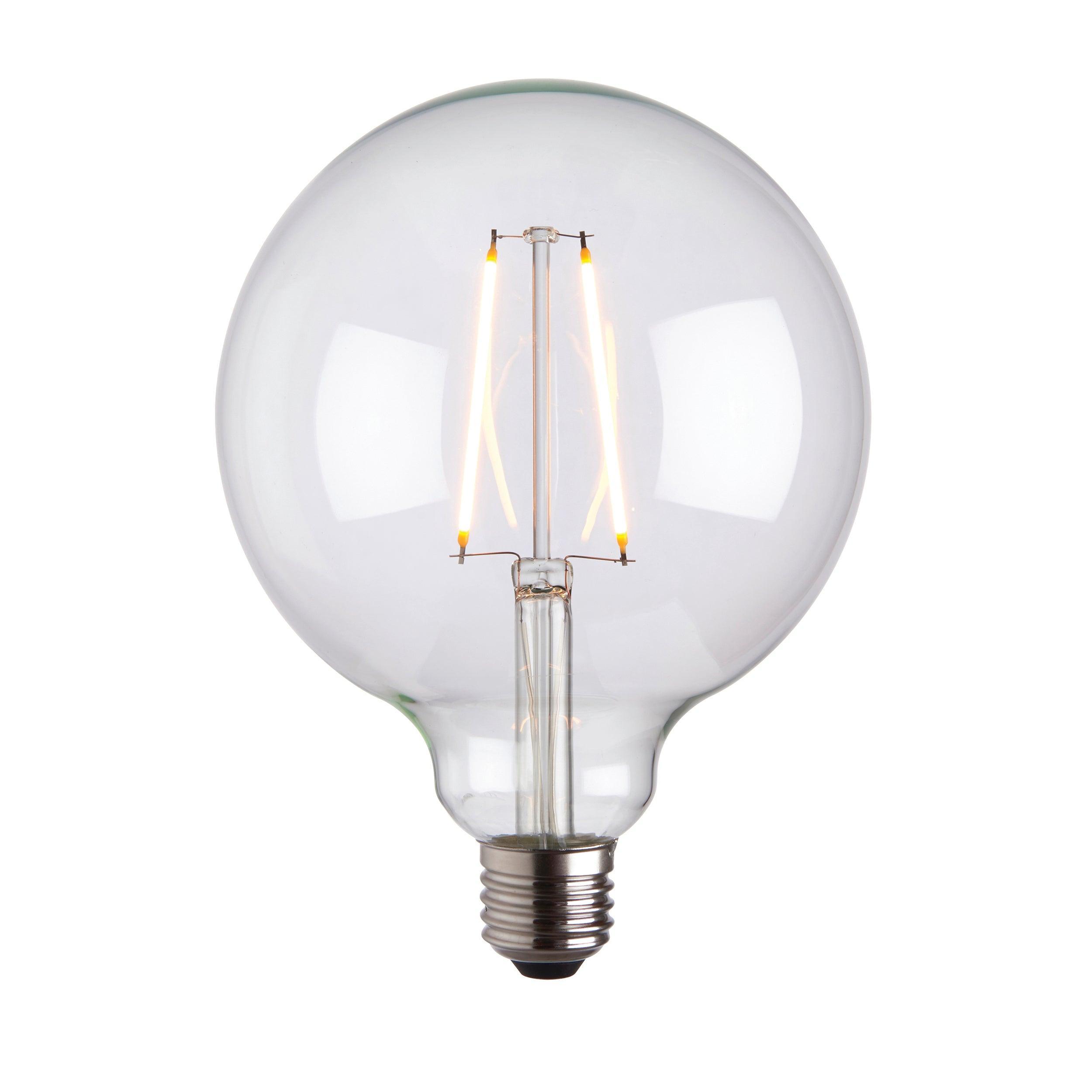 E27 LED Large Globe Filament LED 2w Light Bulb - 125mm Dia