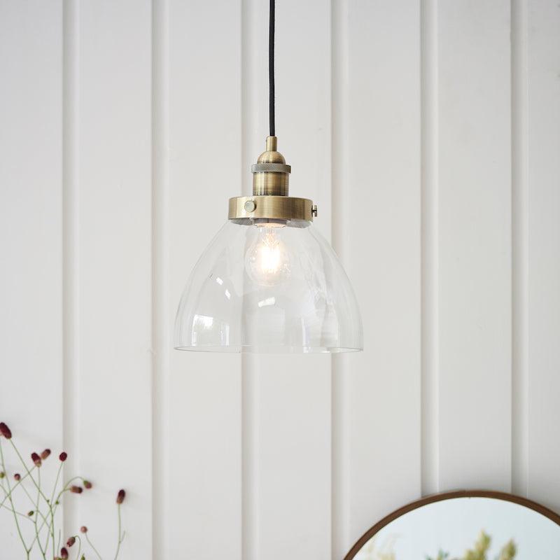 Hansen Brass Ceiling Pendant Light close up