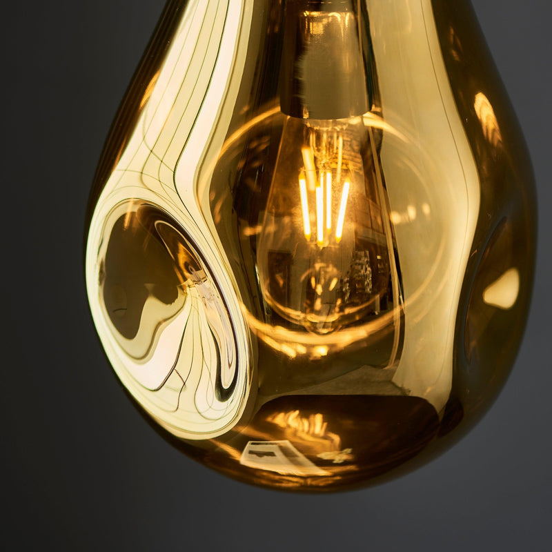 Dazzle Gold Metallic Glass & Chrome Pendant Light