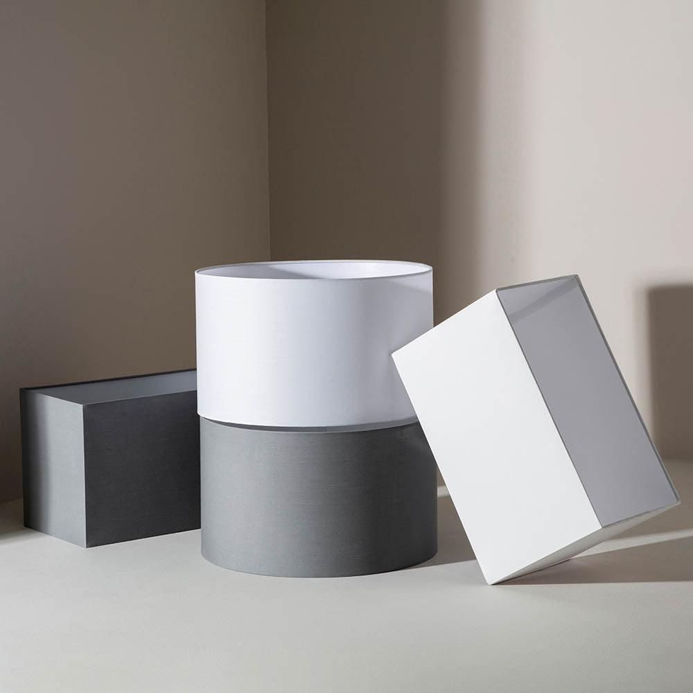 rectangular 1 light lamp shade grey small by Endon Lighting Living Room Unlit Shot