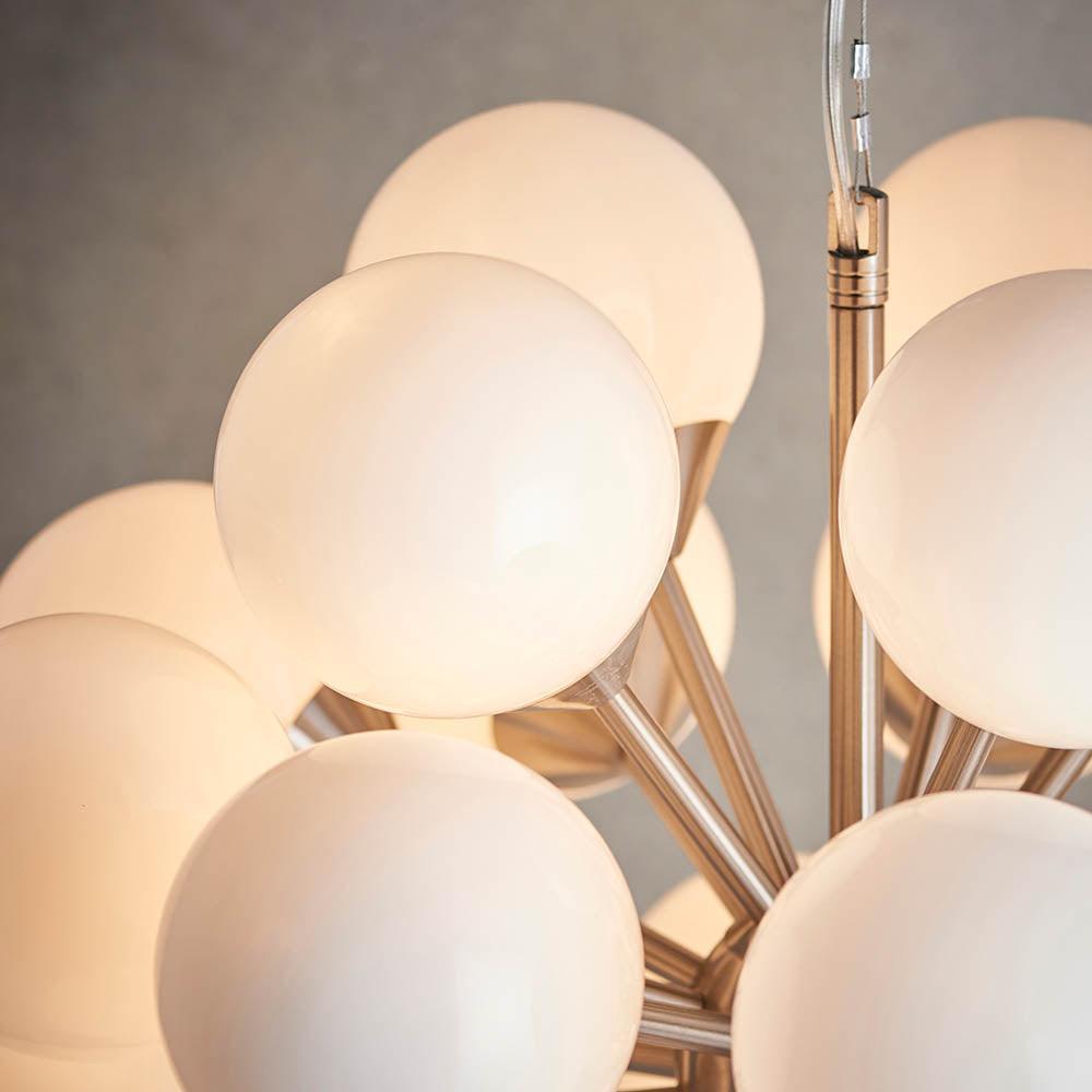 Endon Oscar 28 Light Nickel Finish Ceiling Pendant-Ceiling Pendant Lights-Endon Lighting living room close. up unlit Tiffany Lighting Direct