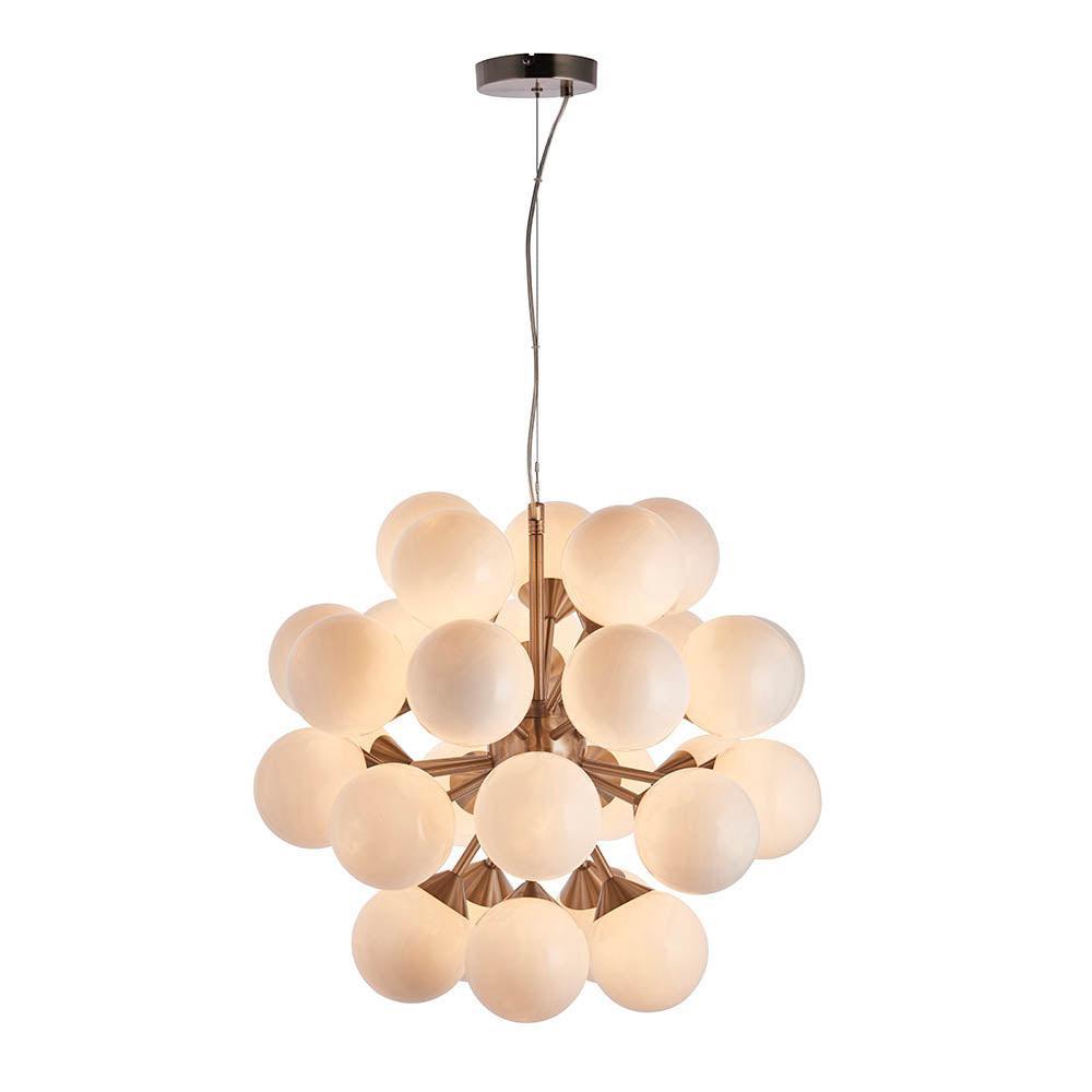 Endon Oscar 28 Light Nickel Finish Ceiling Pendant-Ceiling Pendant Lights-Endon Lighting Hallway Lighting Close upTiffany Lighting Direct