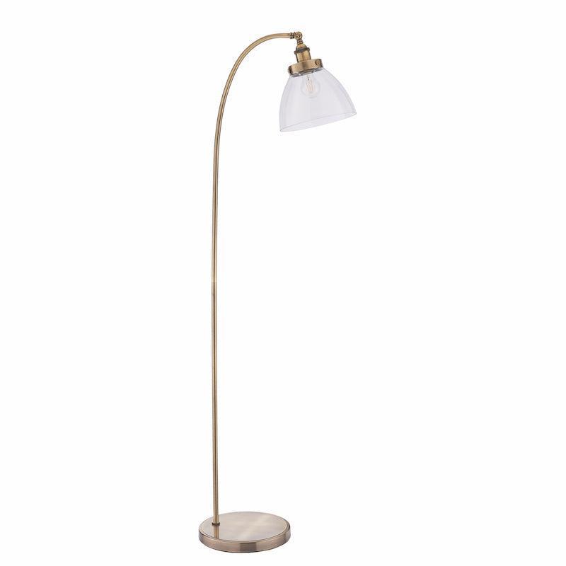 hansen brass floor lamp by Endon Lighting Bedroom Close Up Image