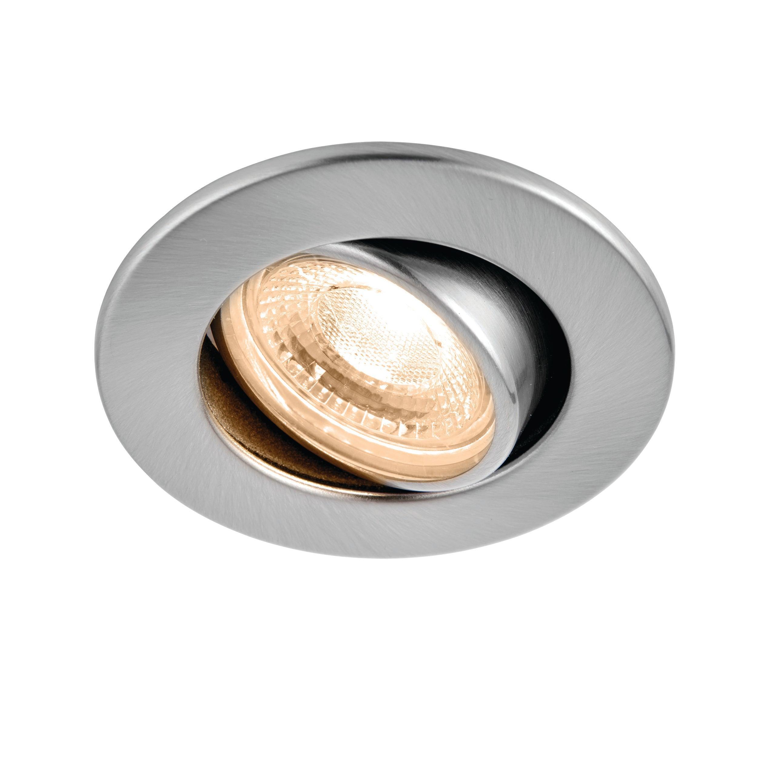 shieldeco 800 tilt warm white nickel led recessed light 8 5w by saxby lighting, close up image 294