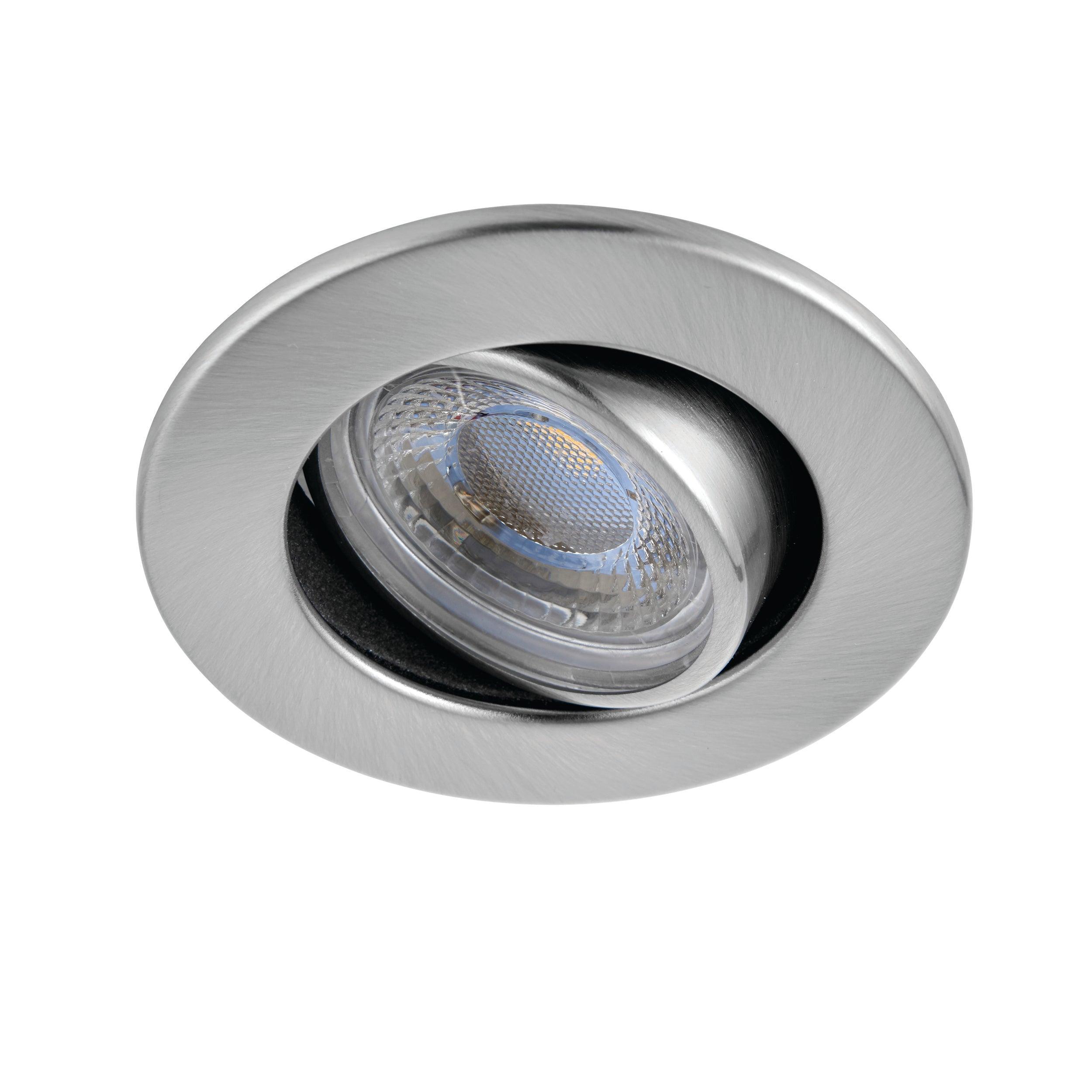 shieldeco 800 tilt warm white nickel led recessed light 8 5w by saxby lighting, close up image 247