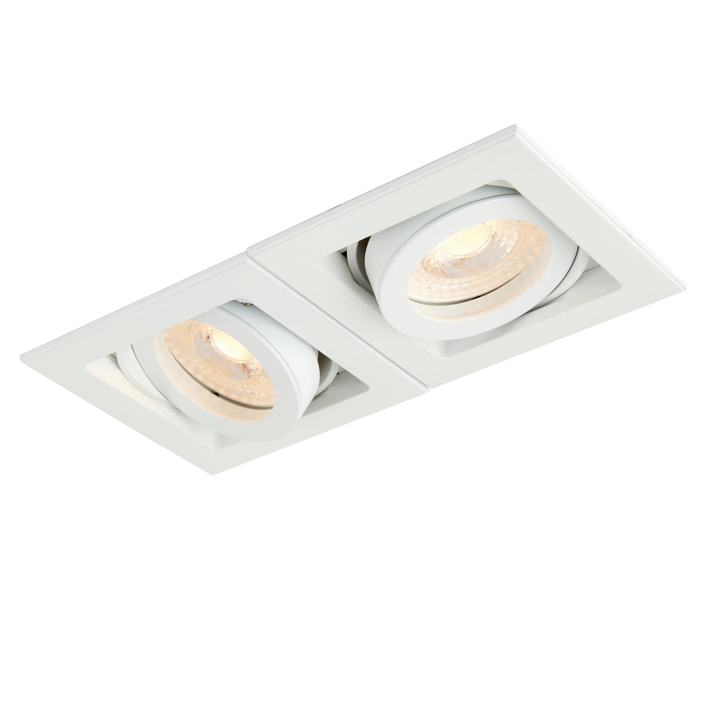 xeno twin white adjustable recessed light 50wby saxby lighting