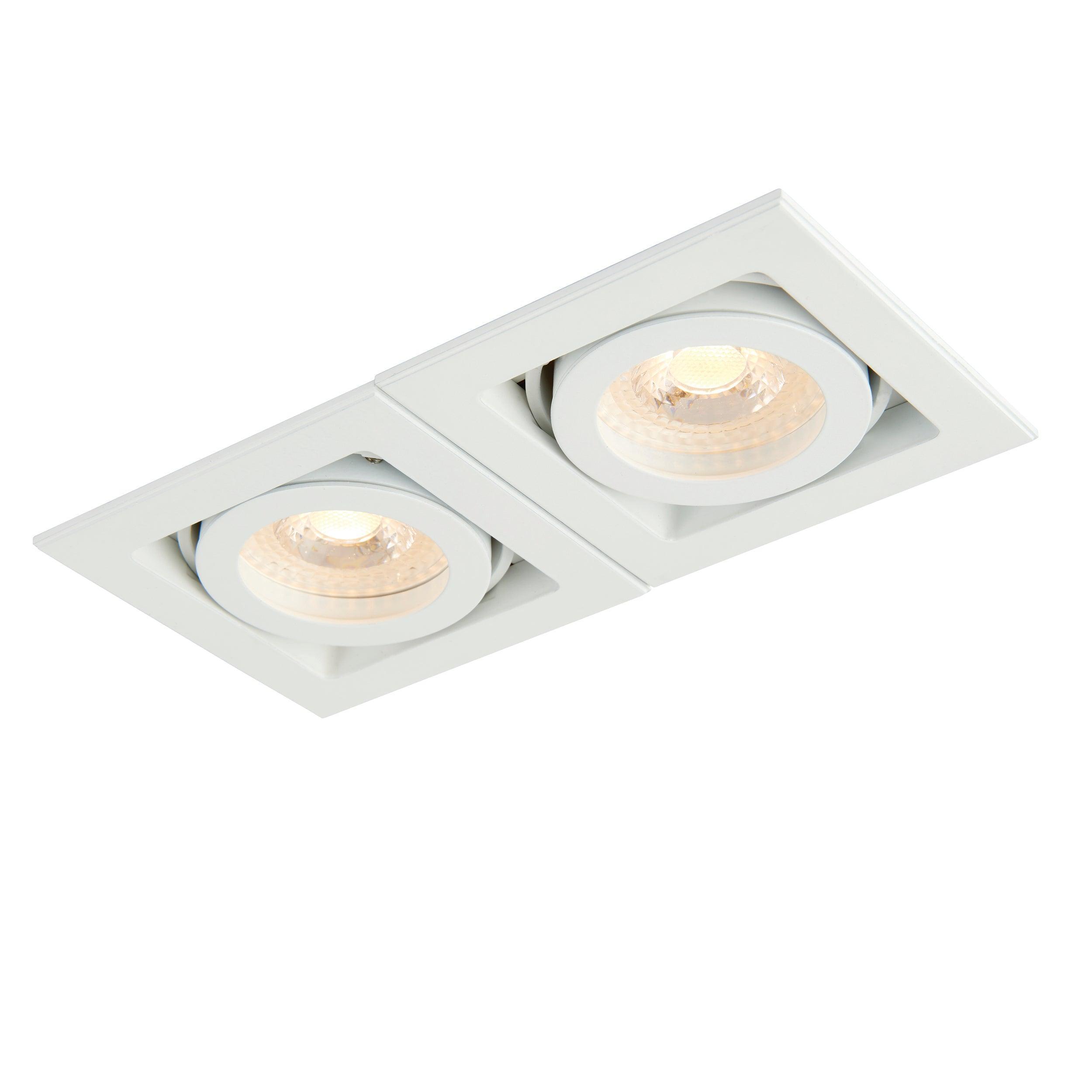 xeno twin white adjustable recessed light 50w by saxby lighting, close up image 284
