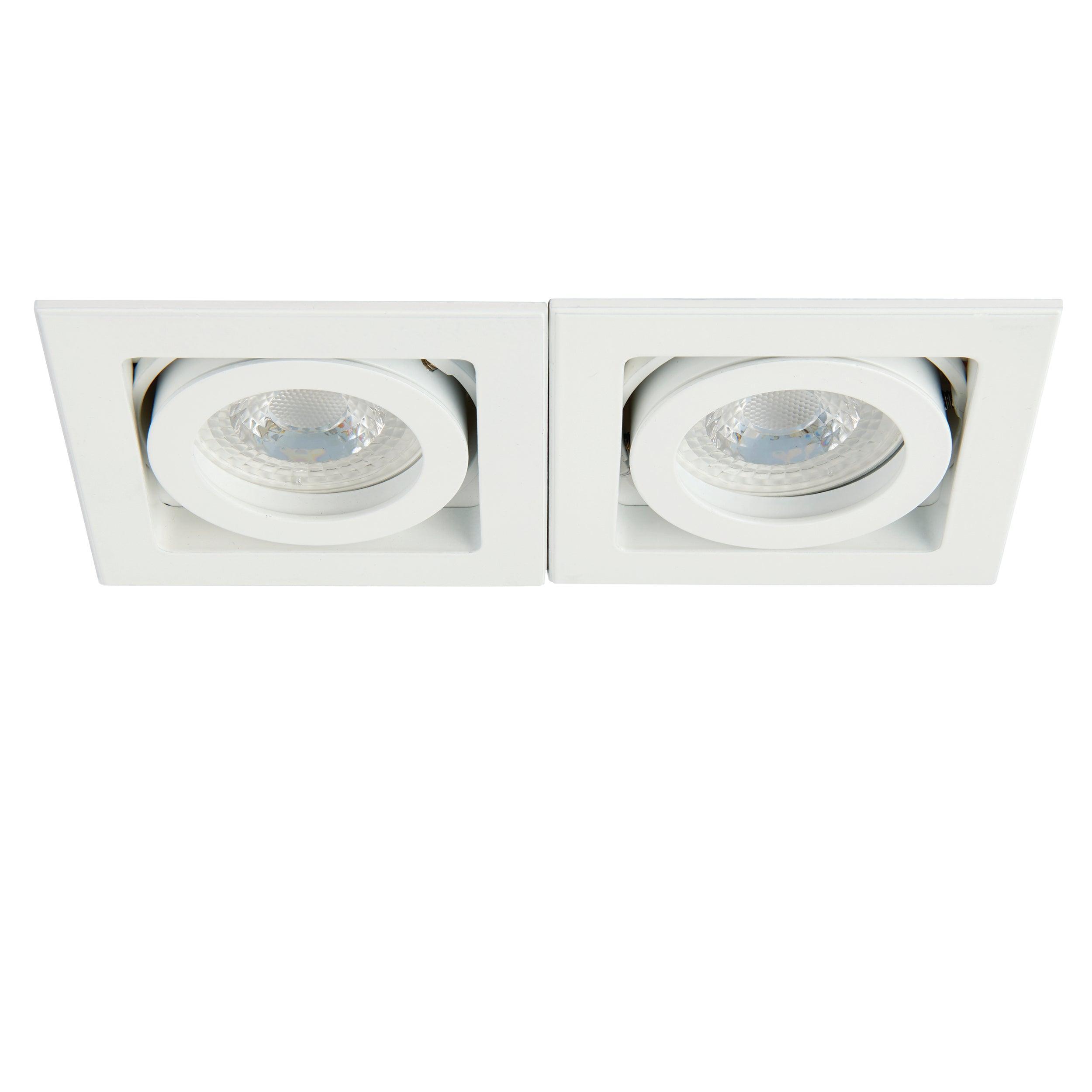 xeno twin white adjustable recessed light 50w by saxby lighting, close up image 160