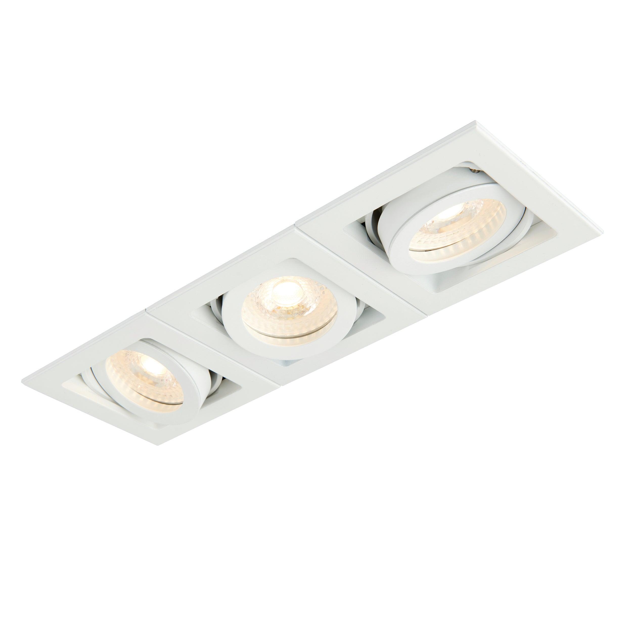 xeno triple white adjustable recessed light 50wby saxby lighting