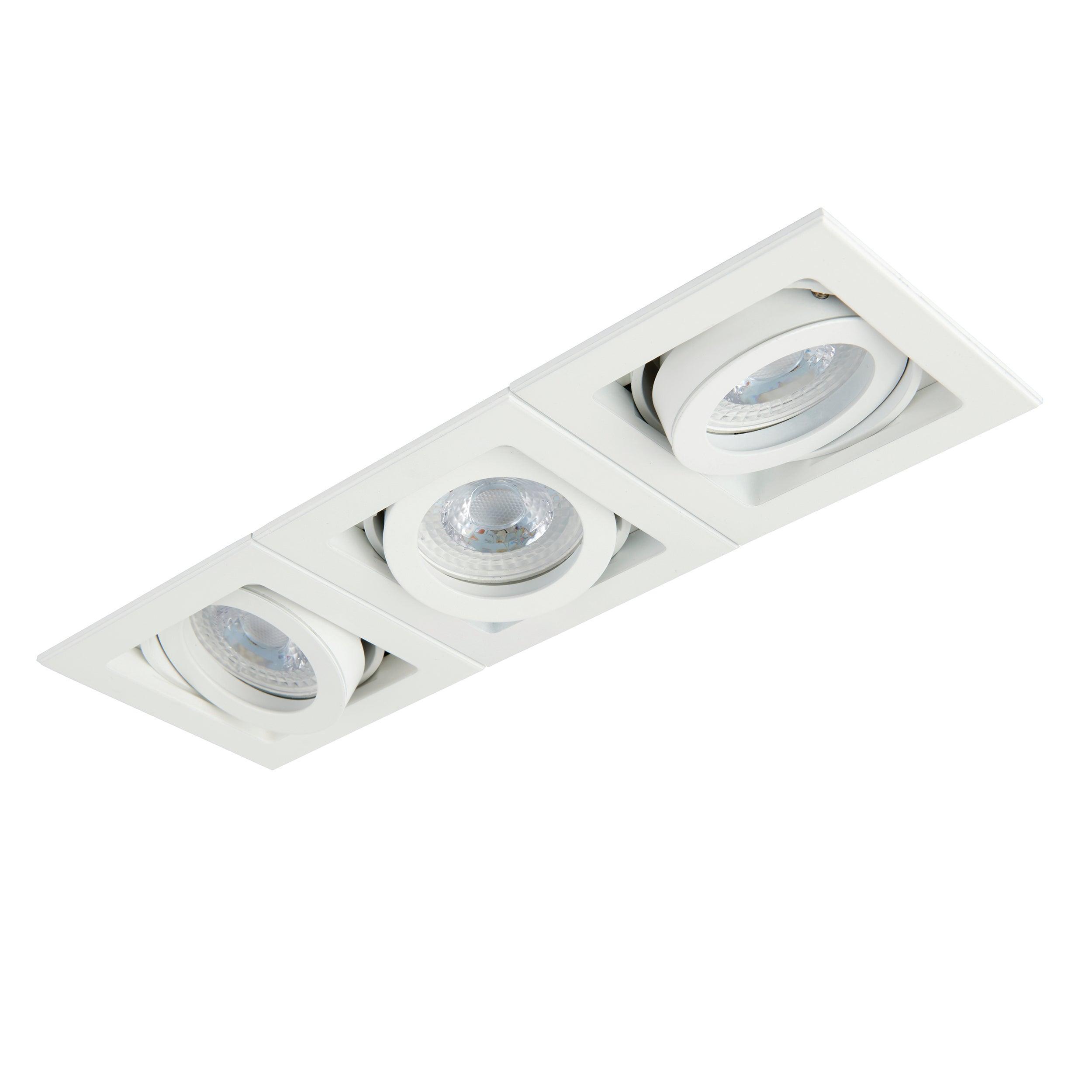 xeno triple white adjustable recessed light 50wby Saxby Lighting, close up image