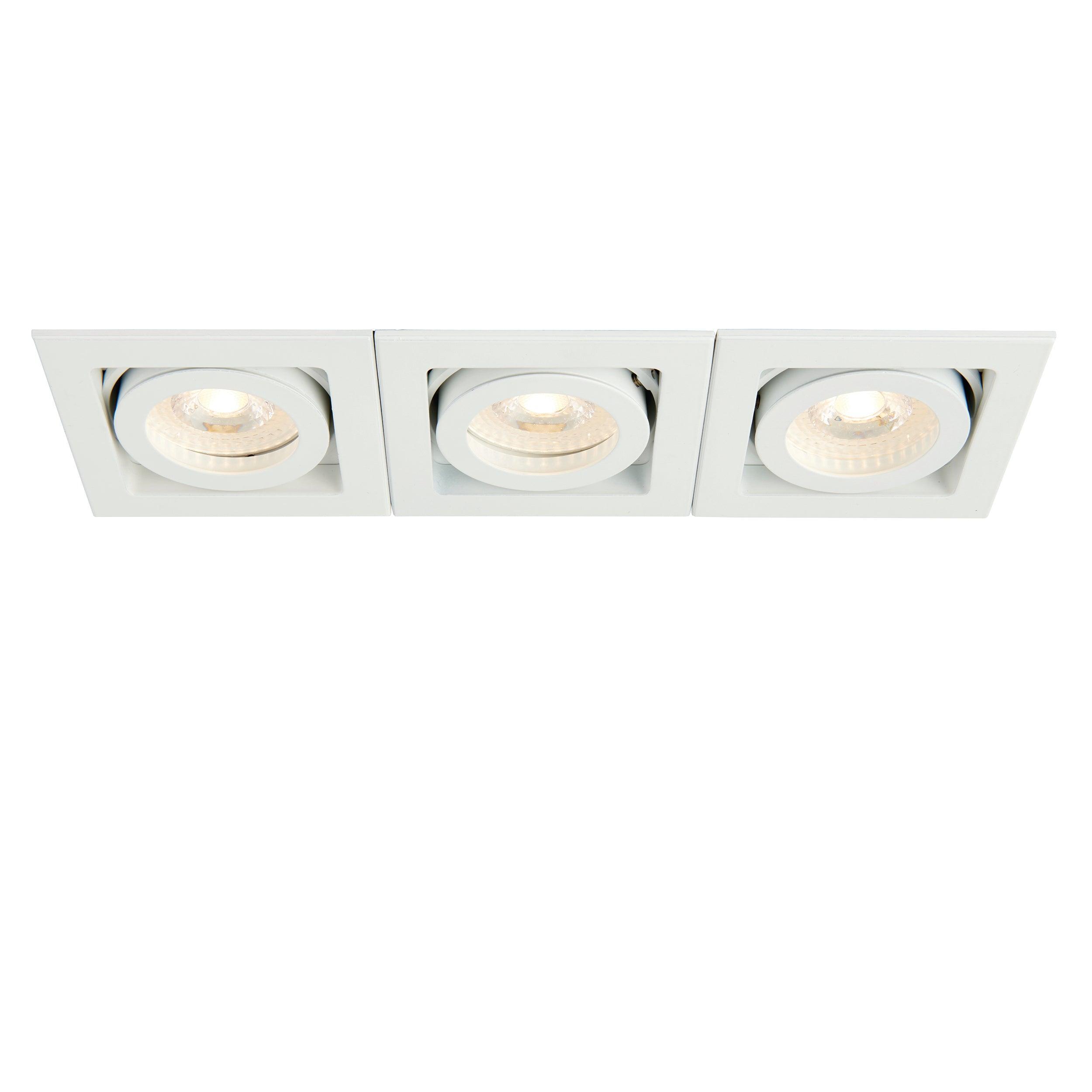 xeno triple white adjustable recessed light 50w by saxby lighting, close up image 205