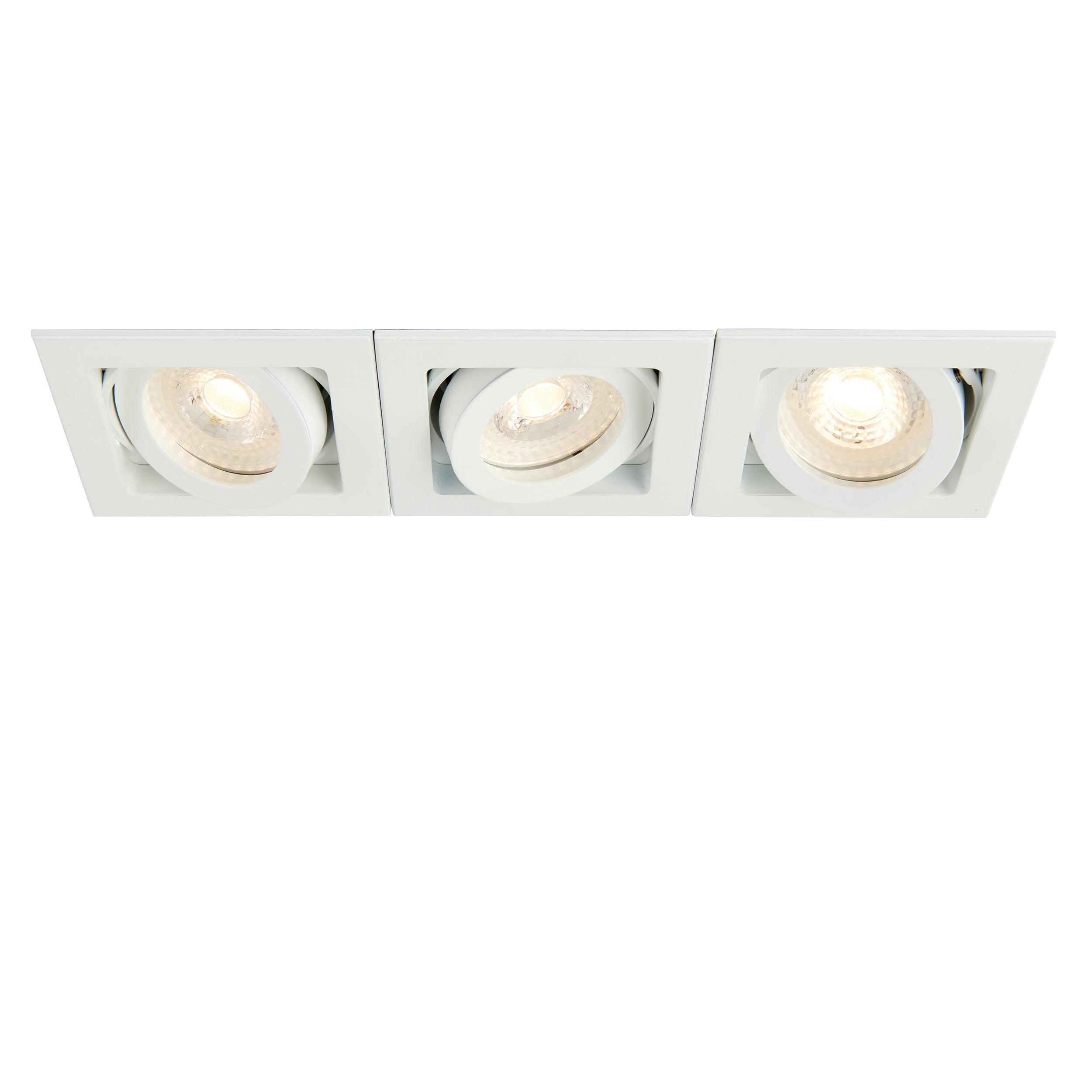 xeno triple white adjustable recessed light 50w by saxby lighting, close up image 125