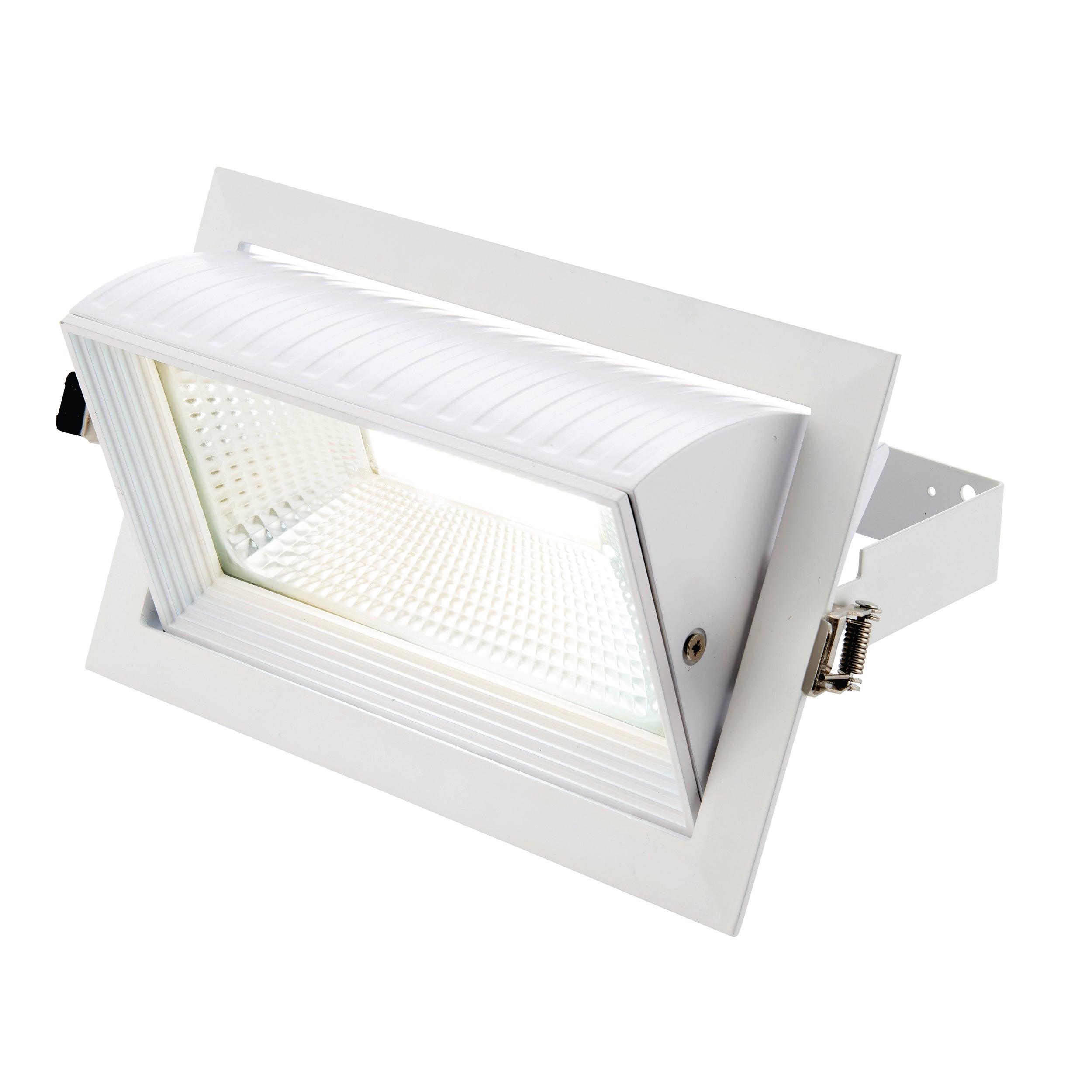 axial rectangular white adjustable recessed downlight 35wby saxby lighting
