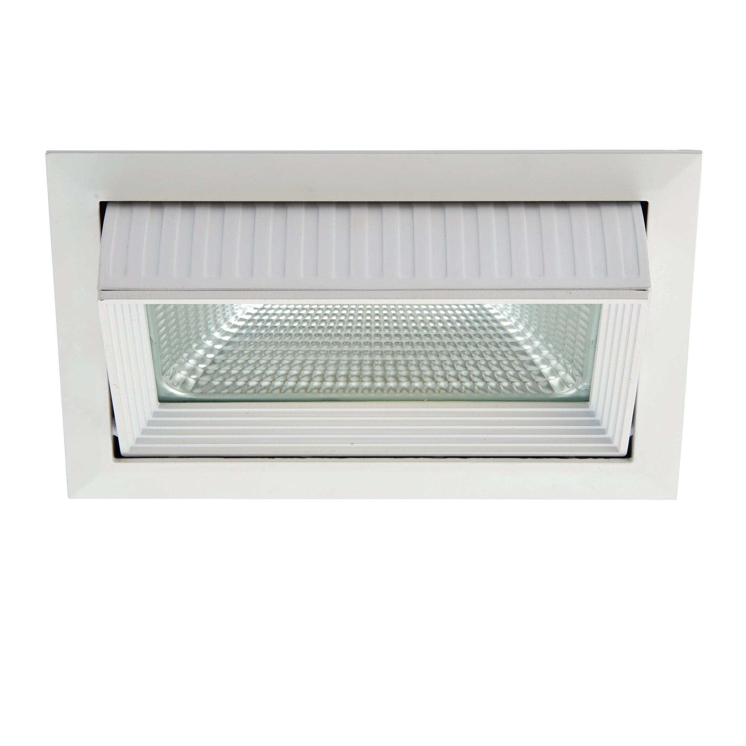 axial rectangular white adjustable recessed downlight 35w by saxby lighting, close up image 233