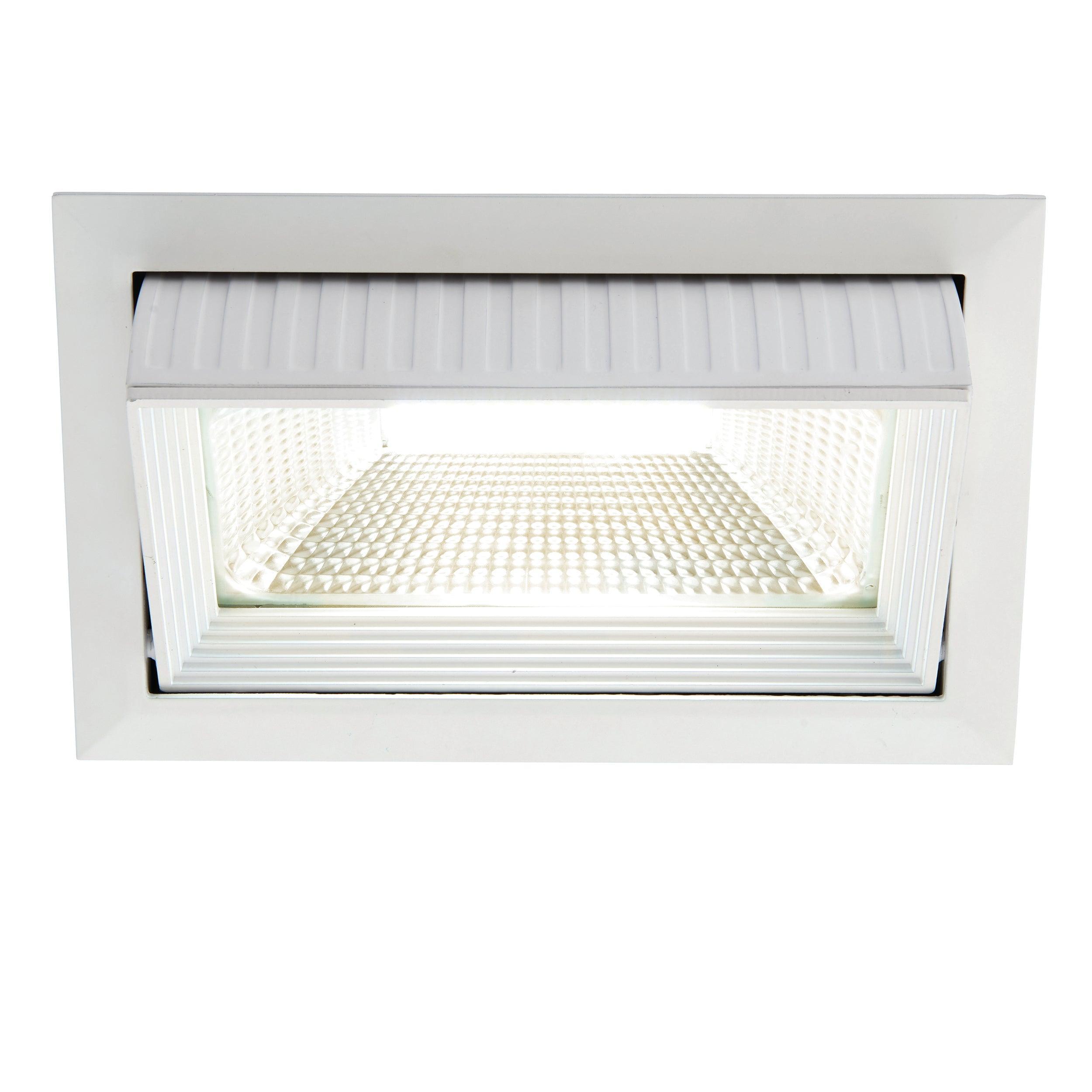 axial rectangular white adjustable recessed downlight 35w by saxby lighting, close up image 201
