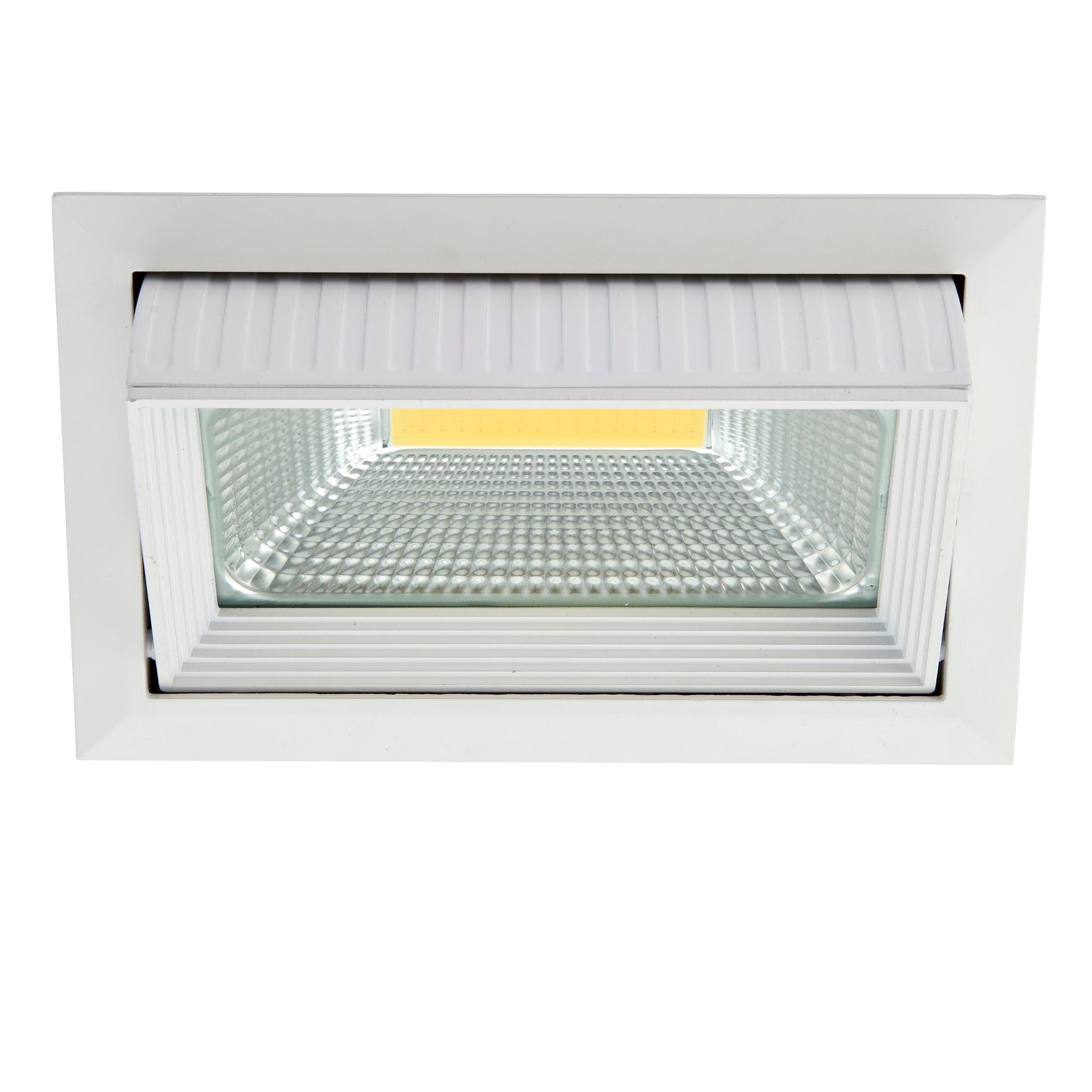 axial rectangular white adjustable recessed downlight 35w by saxby lighting, close up image 155