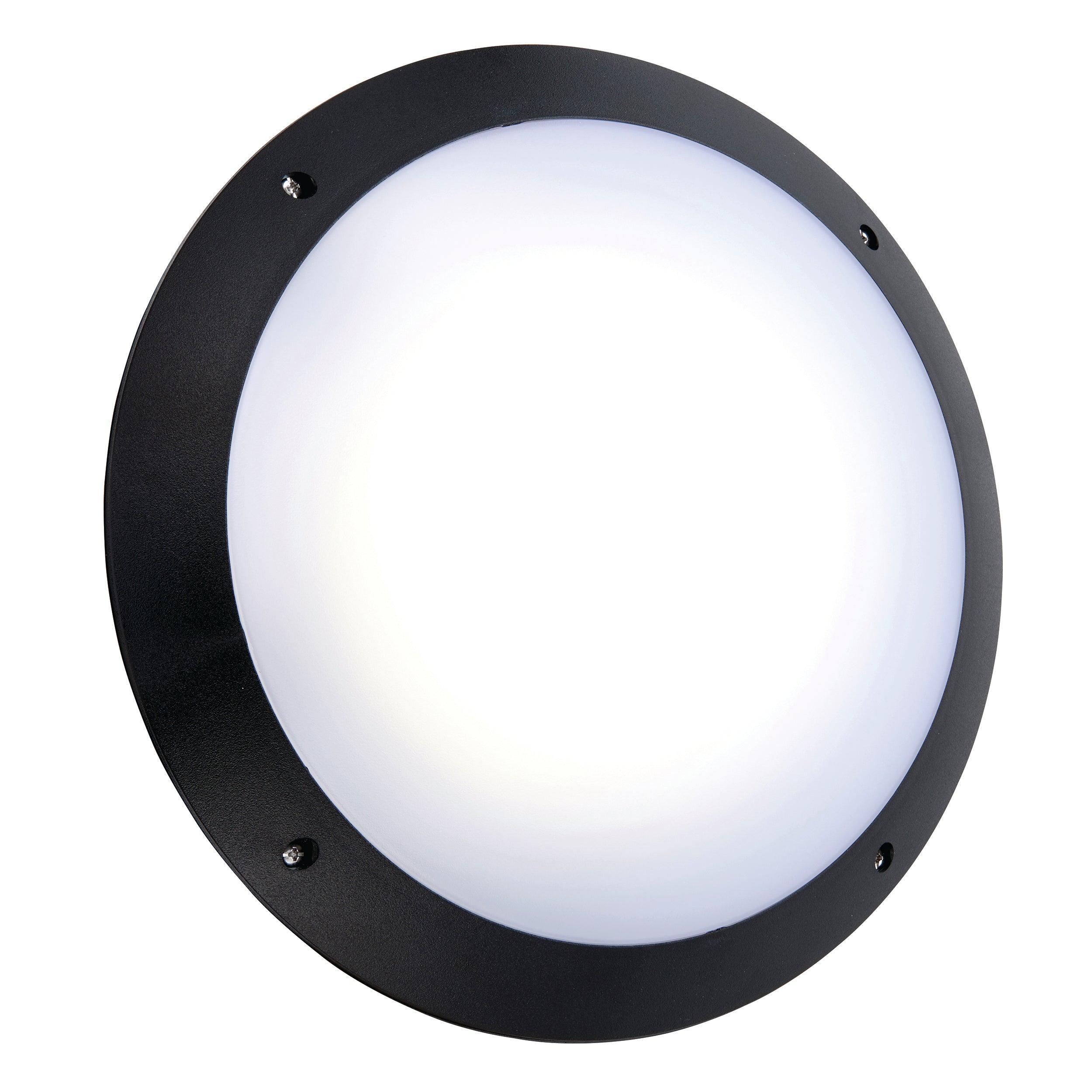 seran black bulkhead light with microwave sensor ip65 12wby saxby lighting