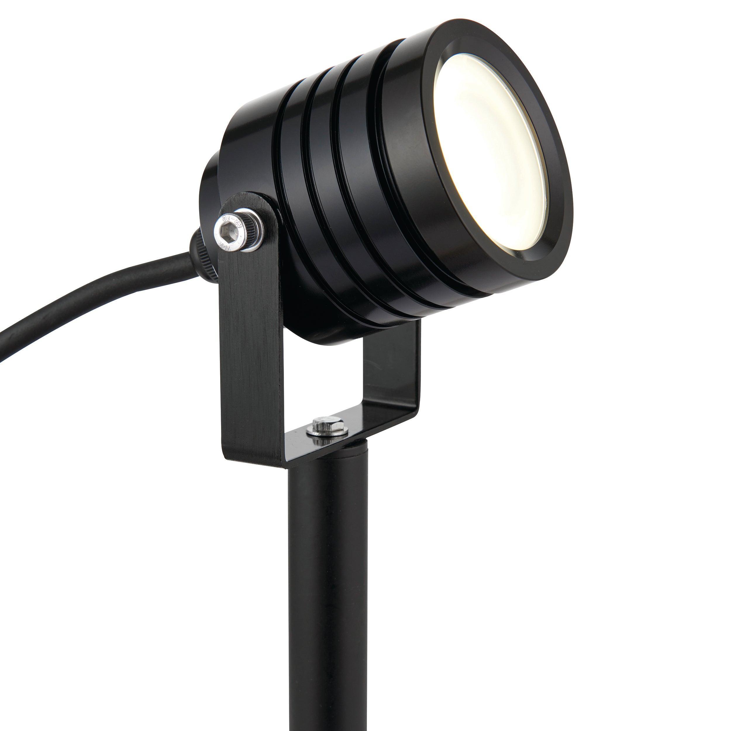luminatra black garden spike light ip65 4wby Saxby Lighting, close up image