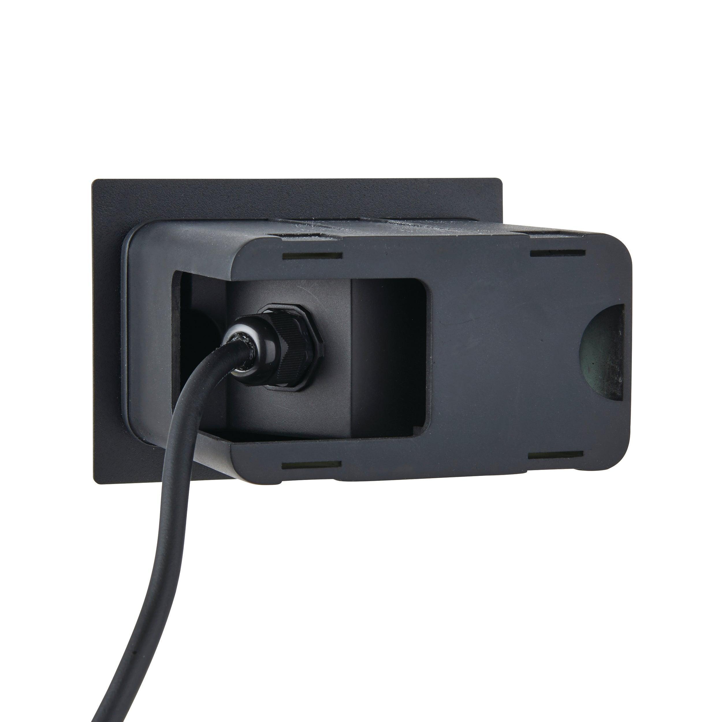 seina black led half brick light ip44 2w cool white by saxby lighting, close up image 231