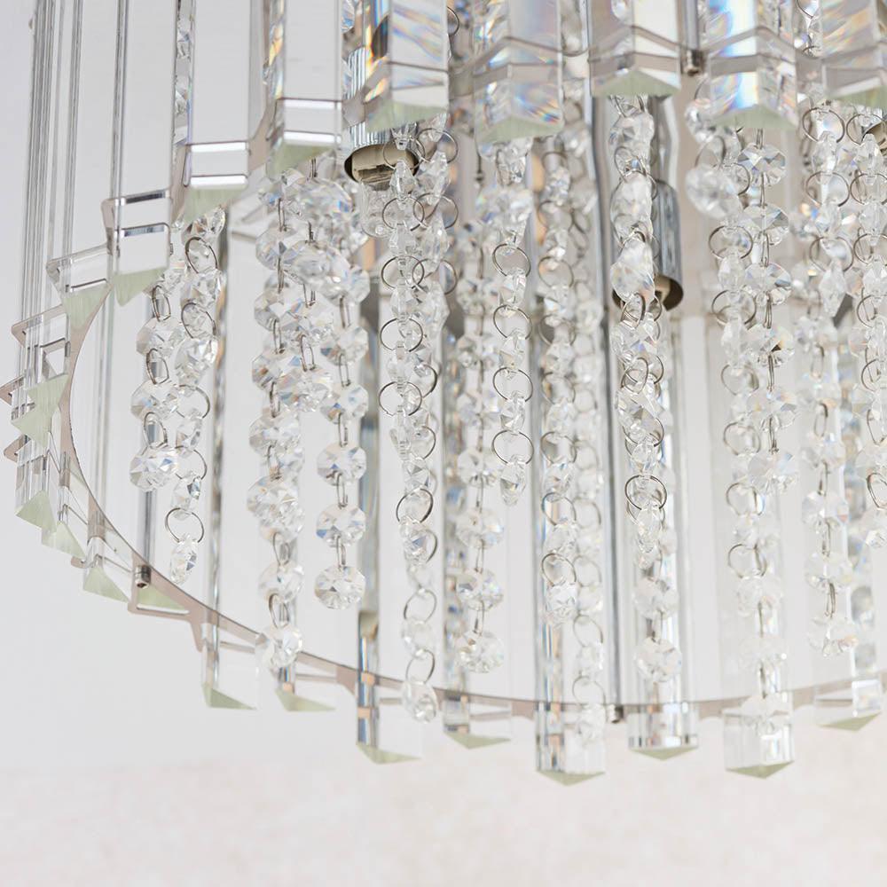 Endon Hanna 4 Light Flush Polished Chrome Ceiling Light Living room dimmable image