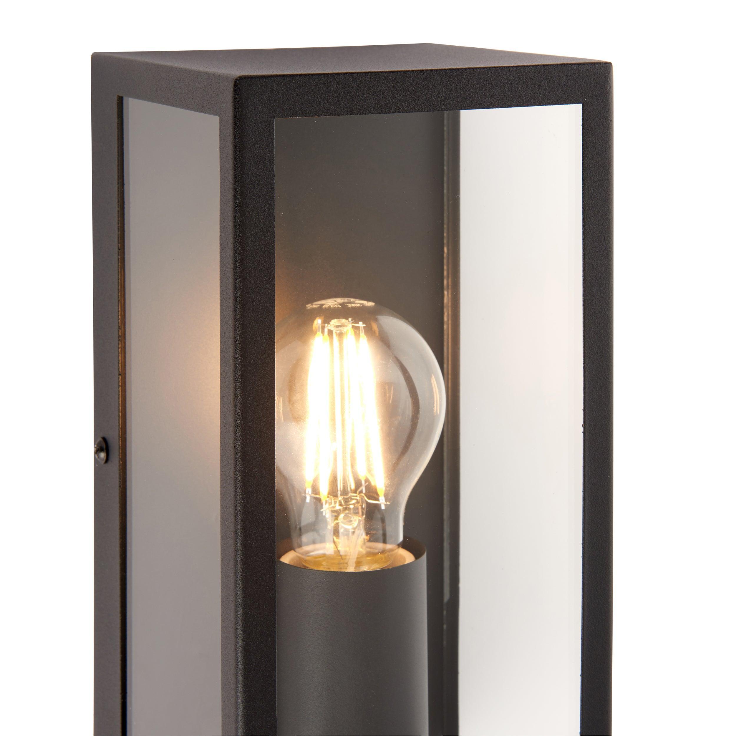 breton black outdoor wall light ip44 28w by saxby lighting, close up image 110