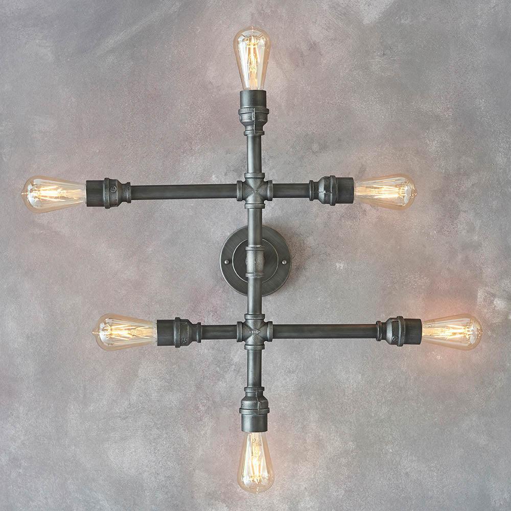 Pipe 6lt Semi Flush Ceiling Light by Endon Lighting Living Room Image 6