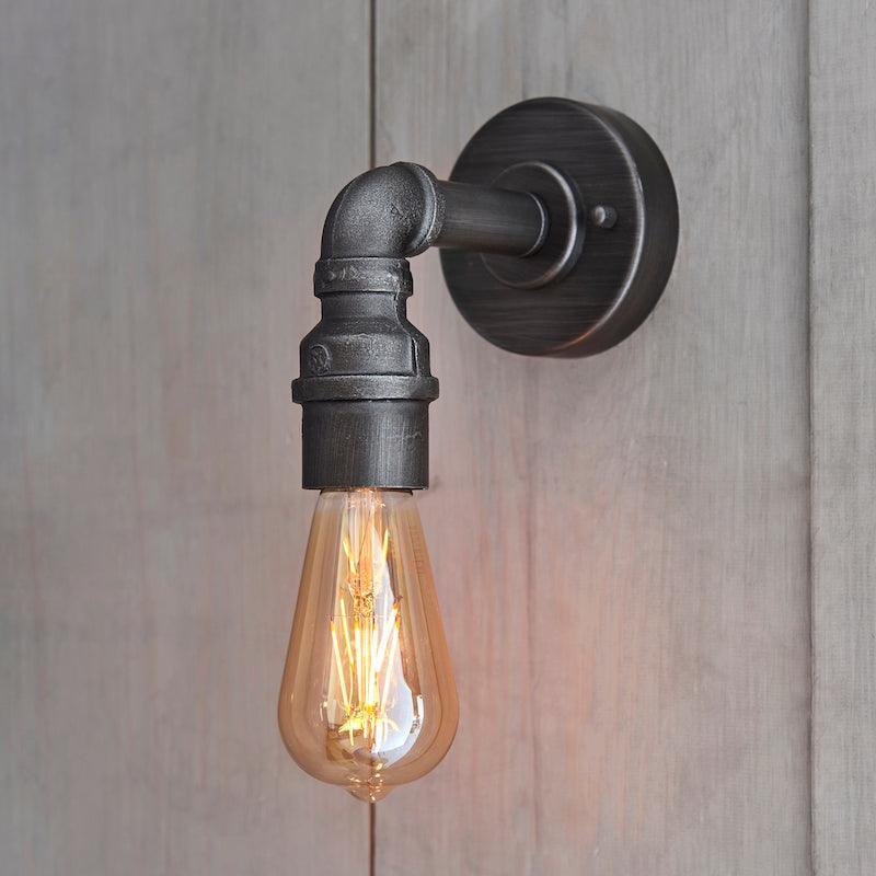 Pipe 1lt Brass Wall Light by Endon Lighting 2