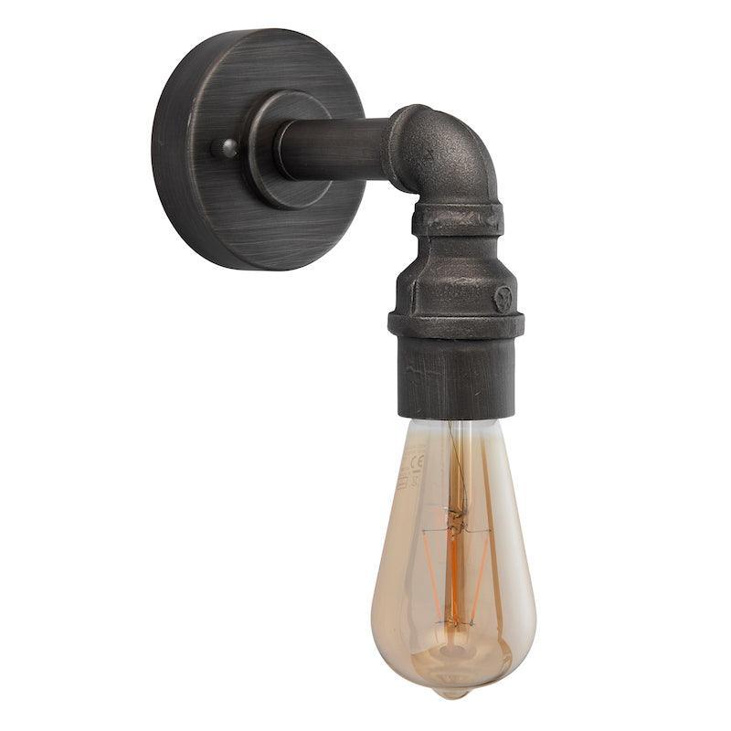 Pipe 1lt Brass Wall Light by Endon Lighting 7