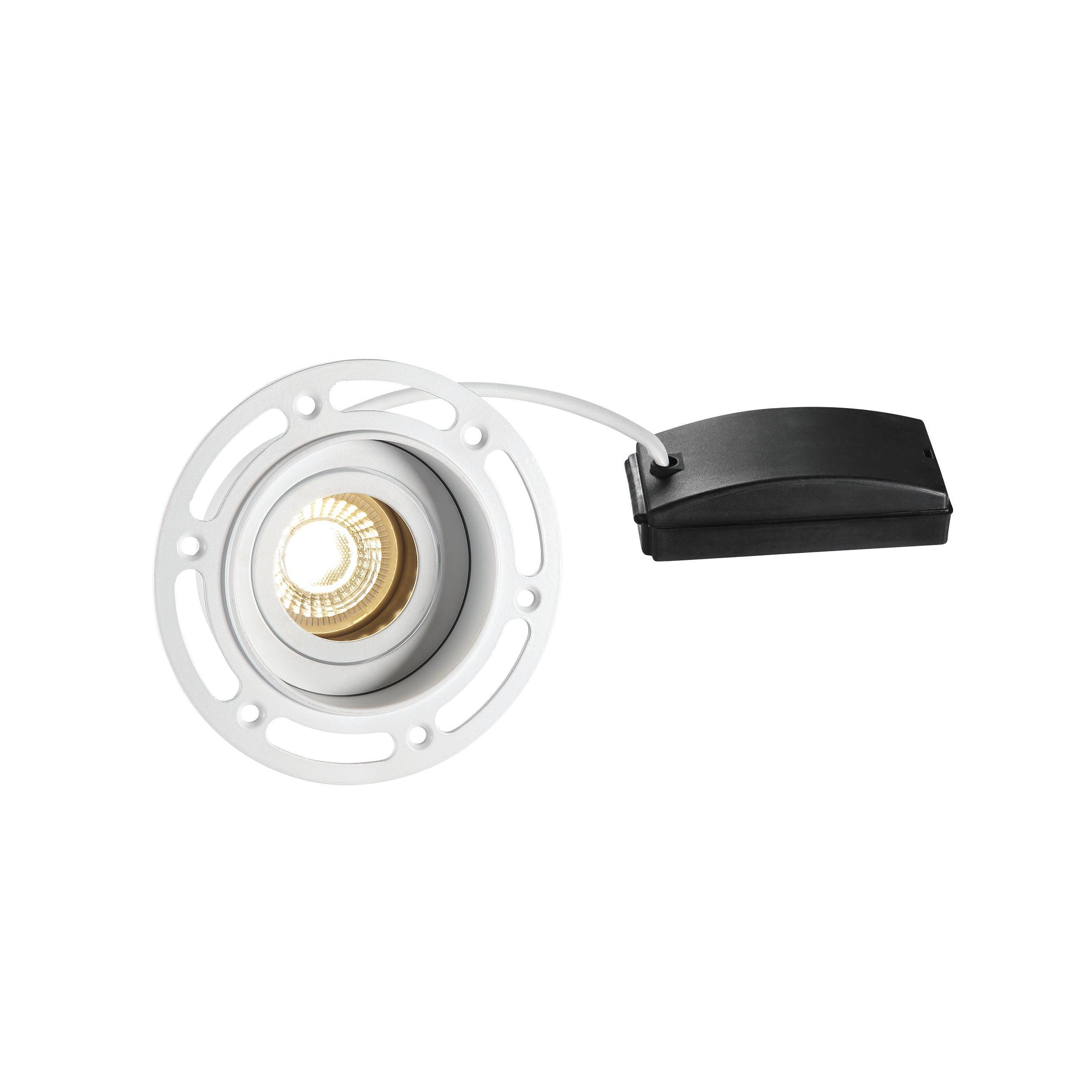 trimless adjustable downlight round white 50wby saxby lighting