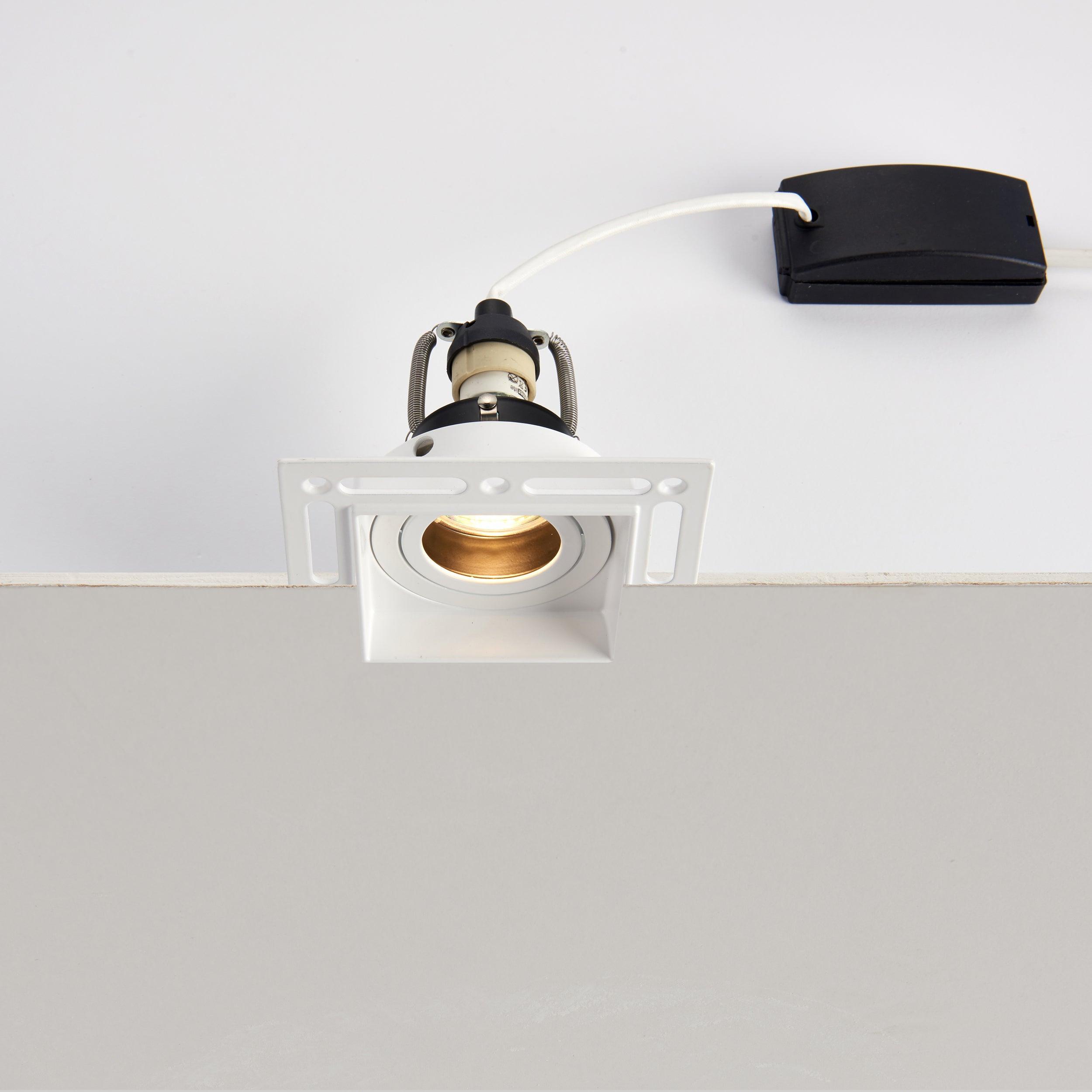 trimless downlight square 50w white by saxby lighting, close up image 42