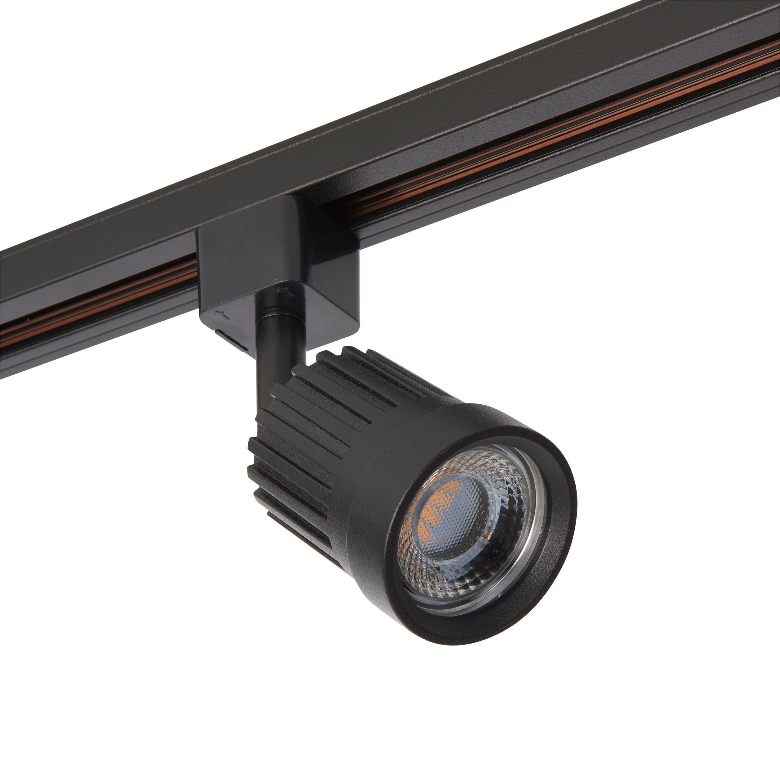 pacto black led cool white track spotlightby Saxby Lighting, close up image