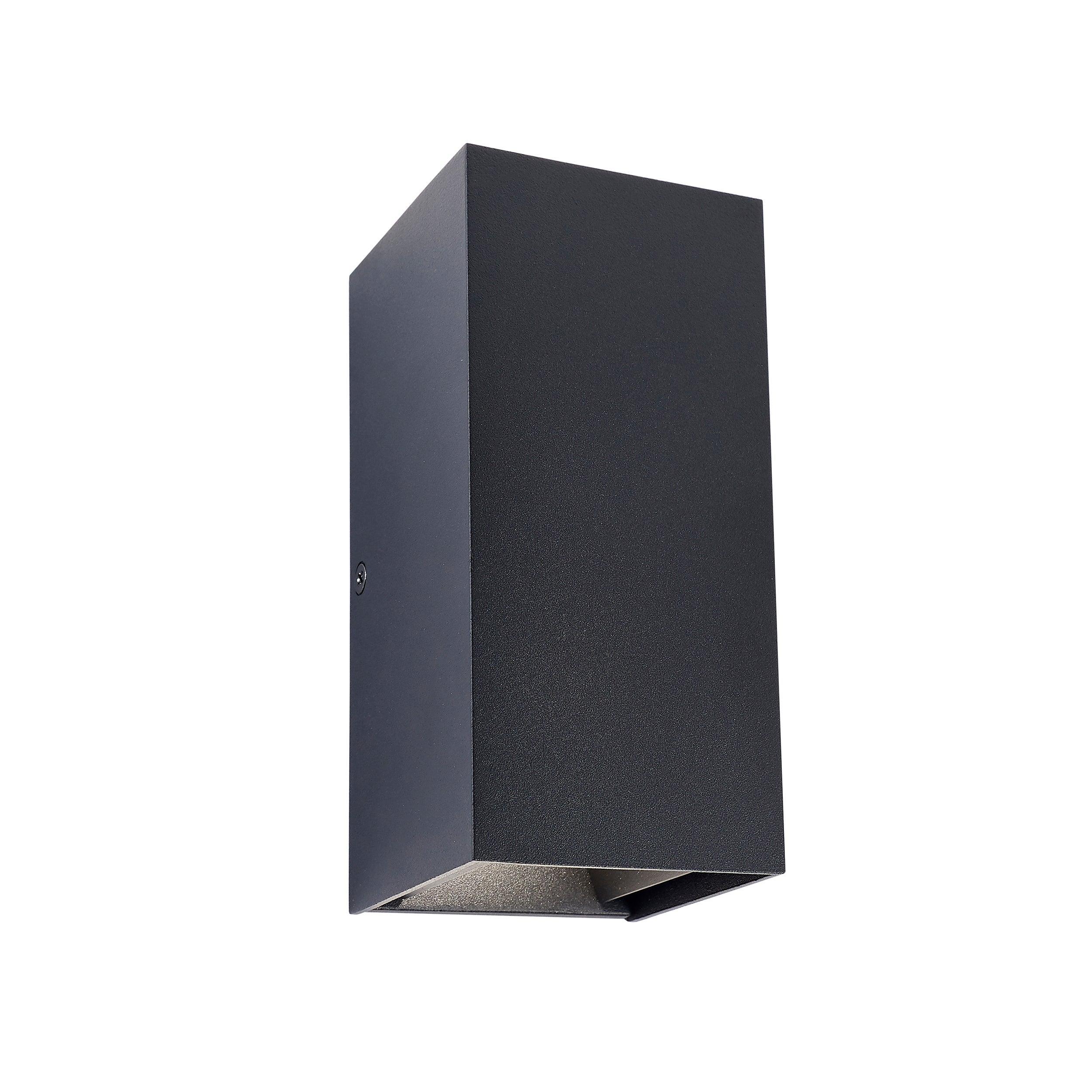 glover black led outdoor wall light ip44 5 5wby Saxby Lighting, close up image