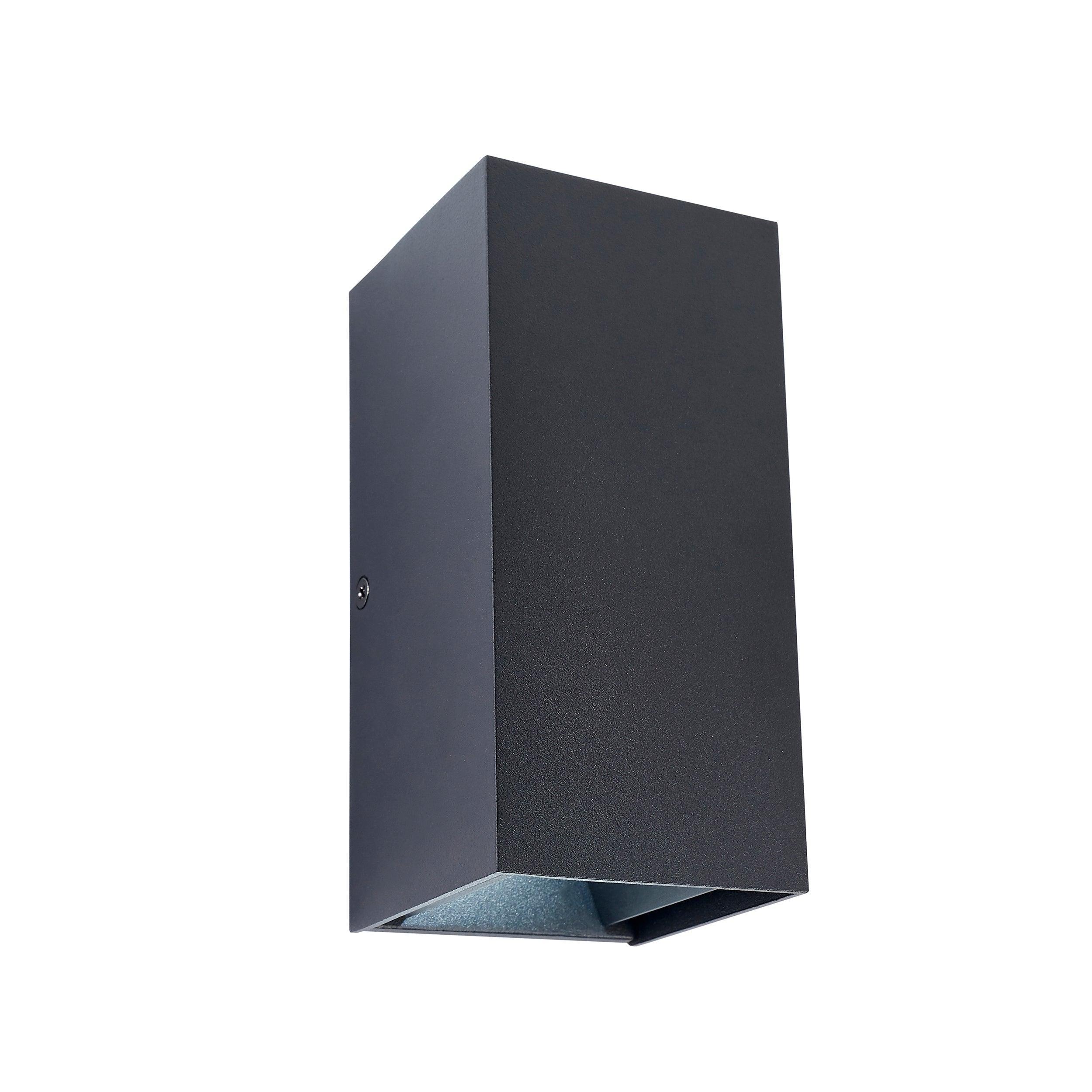 glover black led outdoor wall light ip44 5 5w by saxby lighting, close up image 456