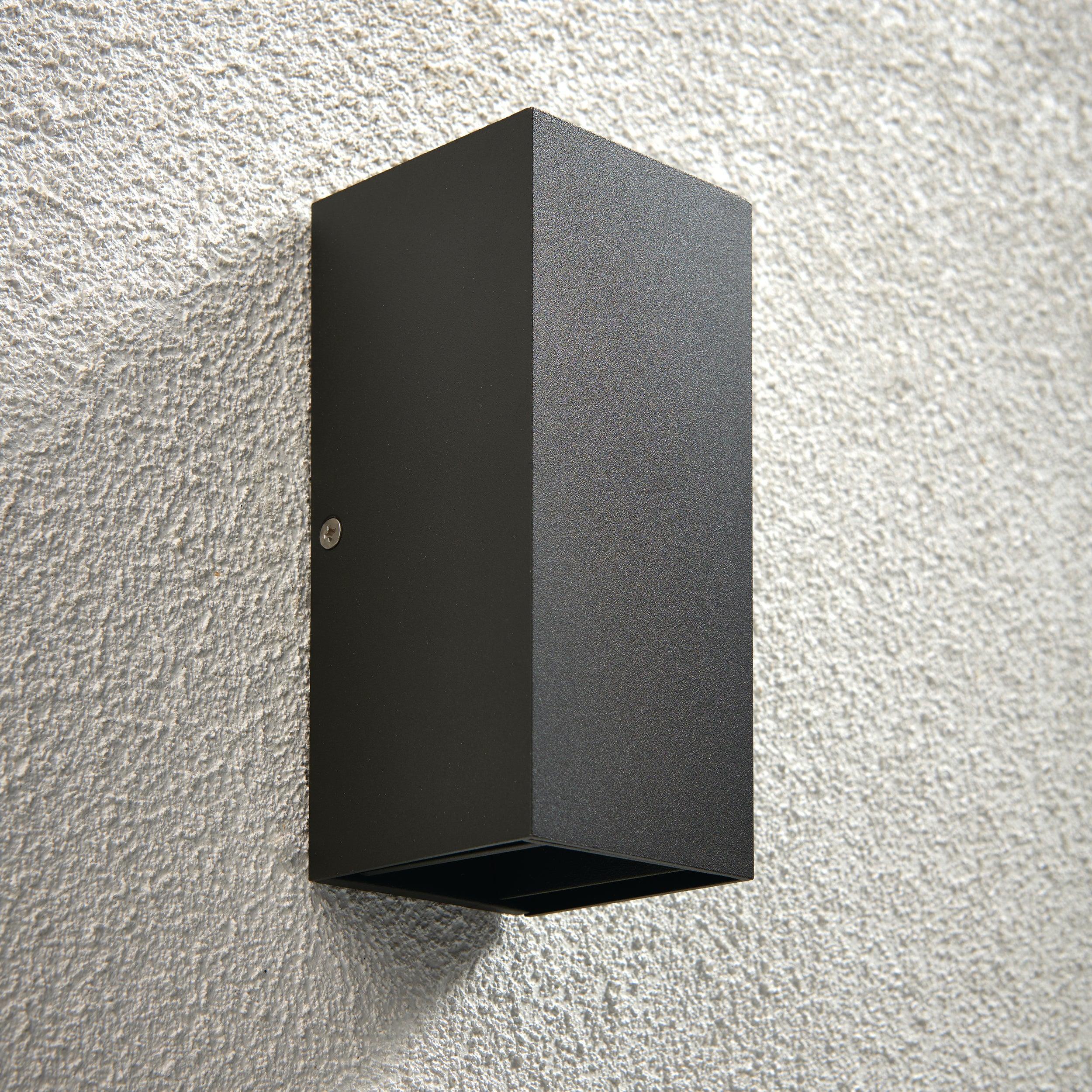 glover black led outdoor wall light ip44 5 5w by saxby lighting, close up image 136
