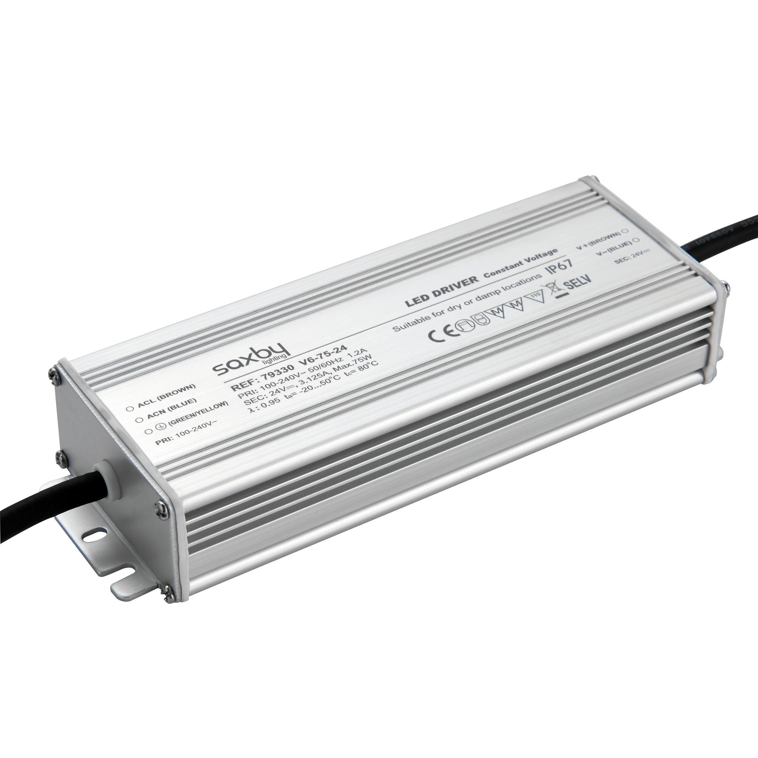 led driver constant voltage 24v 75w ip67by saxby lighting