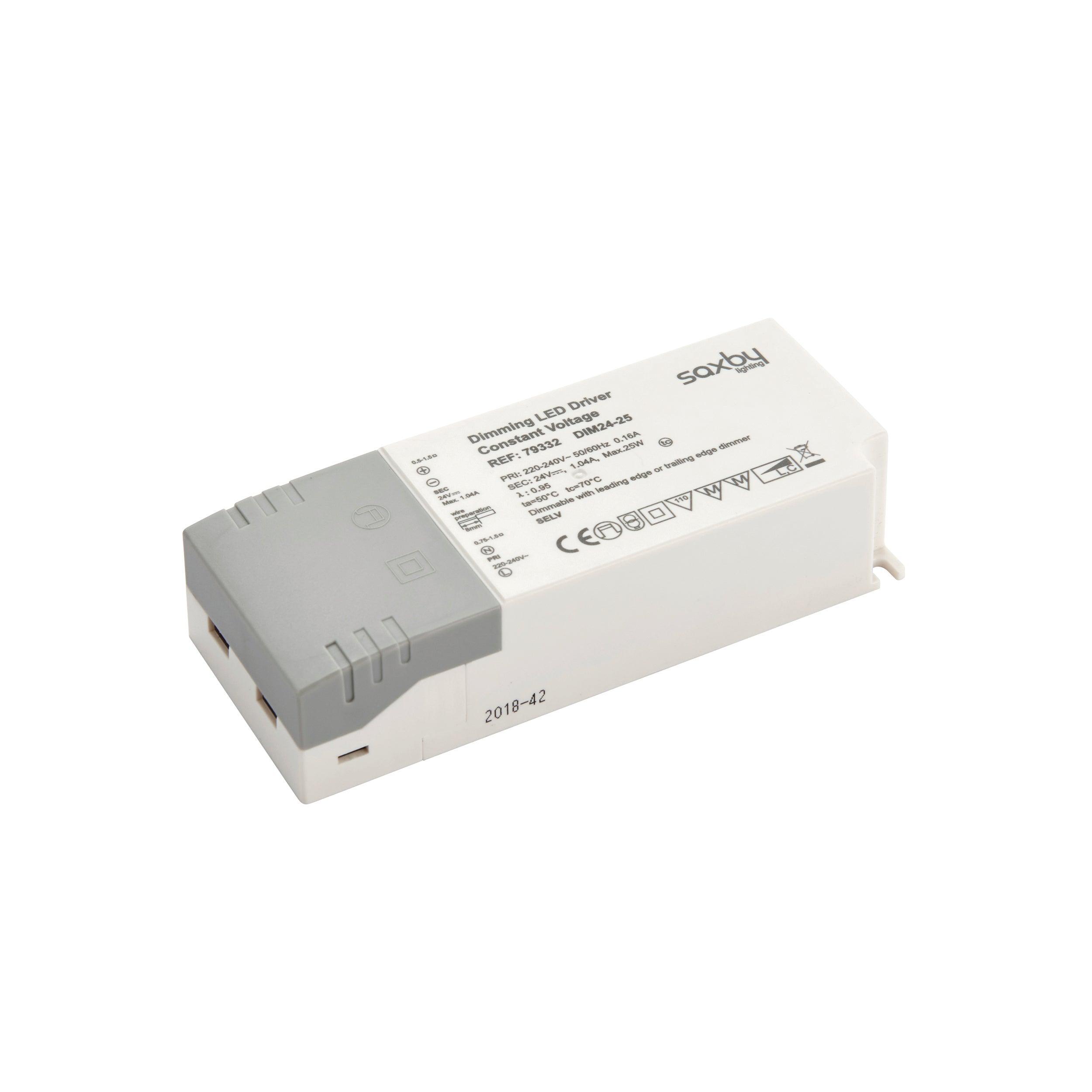 led driver constant voltage dimmable 24v 25wby saxby lighting