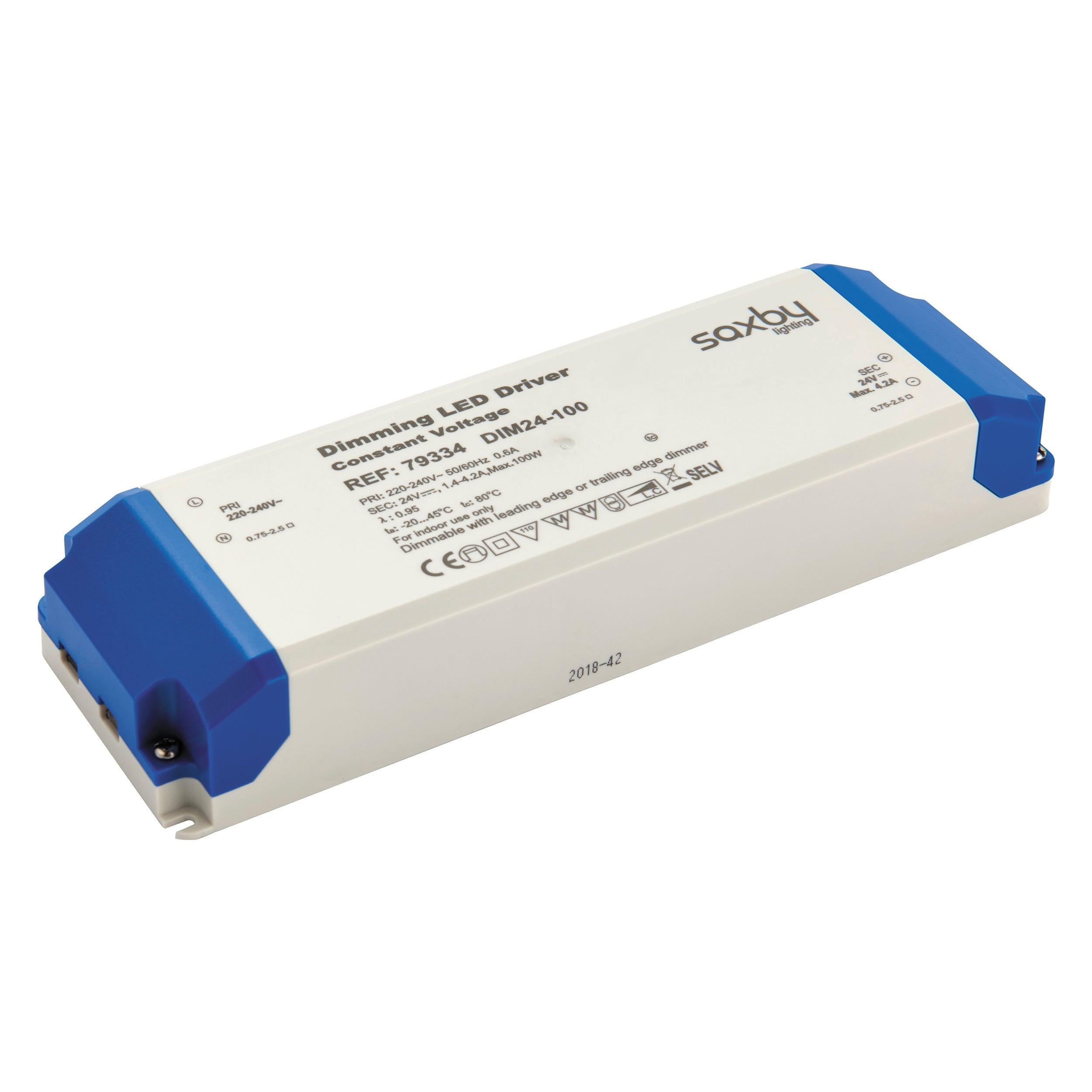led driver constant voltage dimmable 24v 100wby saxby lighting