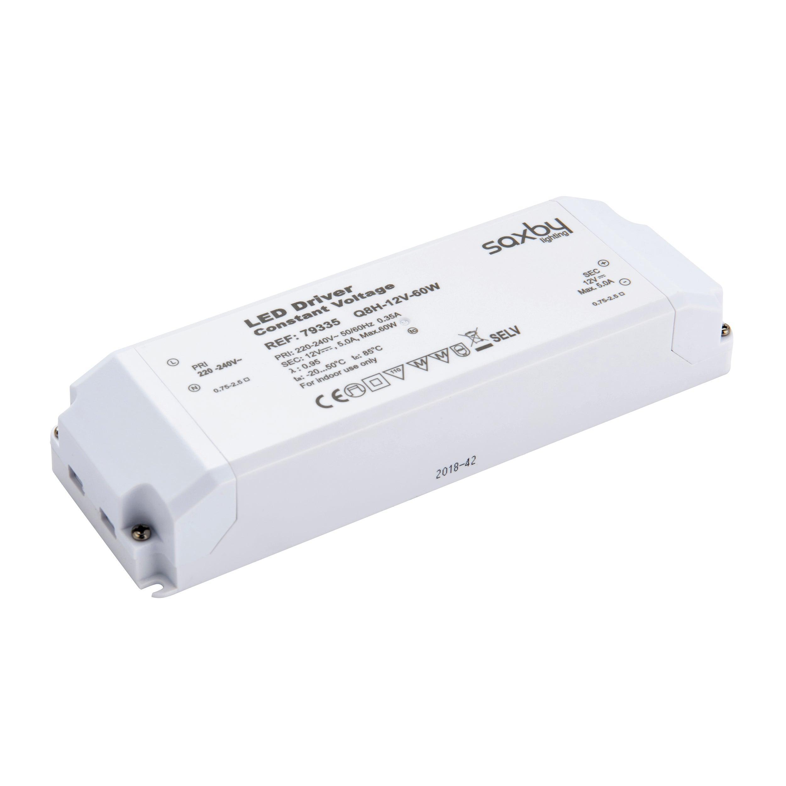 led driver constant voltage 12v 60wby saxby lighting
