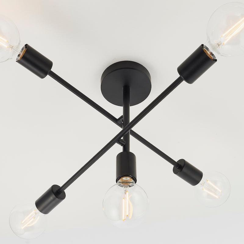 Studio 5lt Semi Flush Ceiling Light by Endon Lighting Living Room Image 4