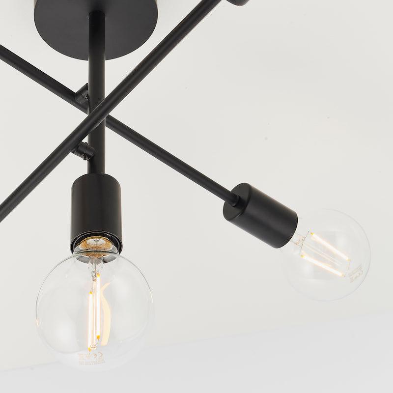 Studio 5lt Semi Flush Ceiling Light by Endon Lighting duo bulbs
