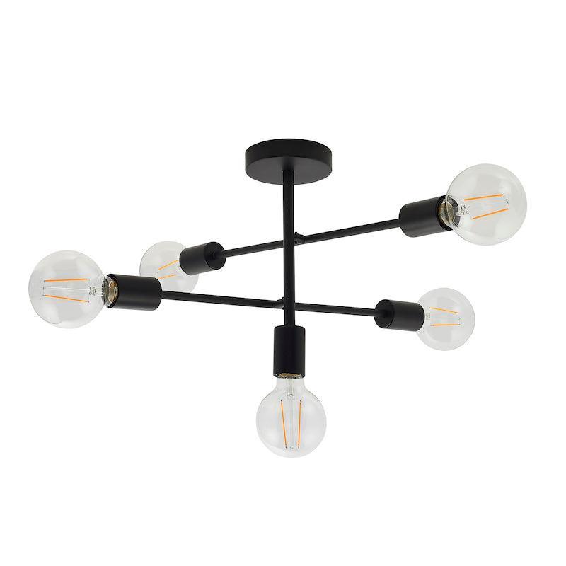 Studio 5lt Semi Flush Ceiling Light by Endon Lighting Living Room Image 9