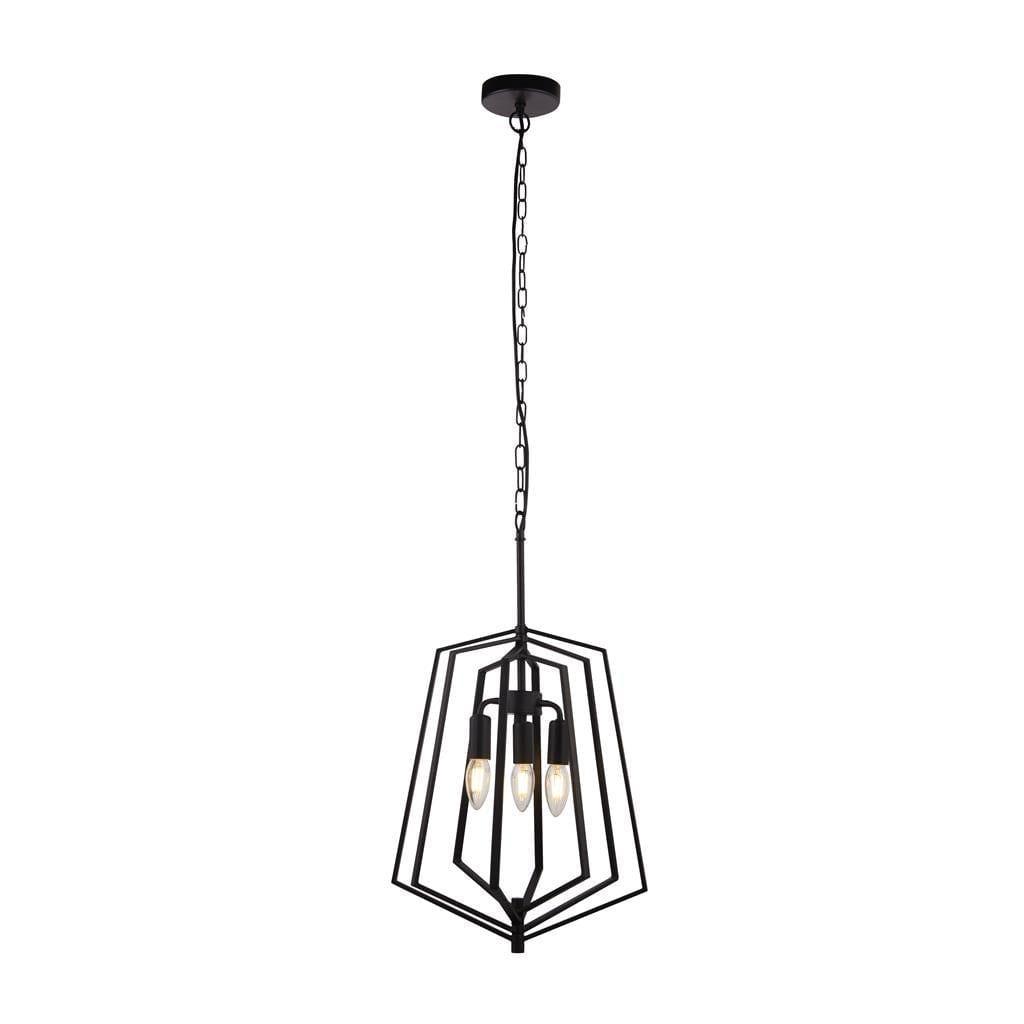 Slinky 3 Light Black Metal Adjustable Ceiling Pendant-Ceiling Pendant Lights-1-Tiffany Lighting Direct