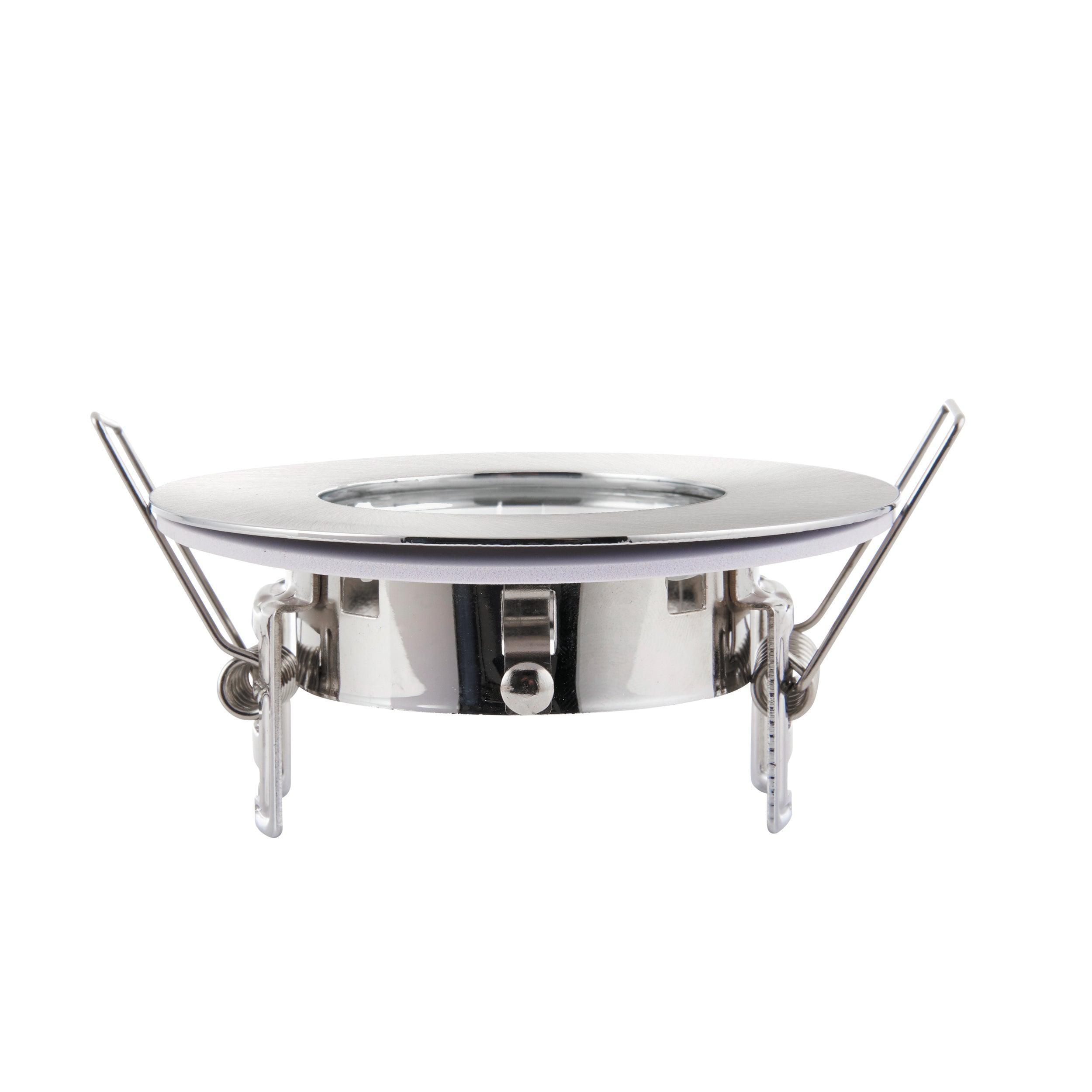 speculo brushed chrome recessed light ip65 50w by saxby lighting, close up image 362