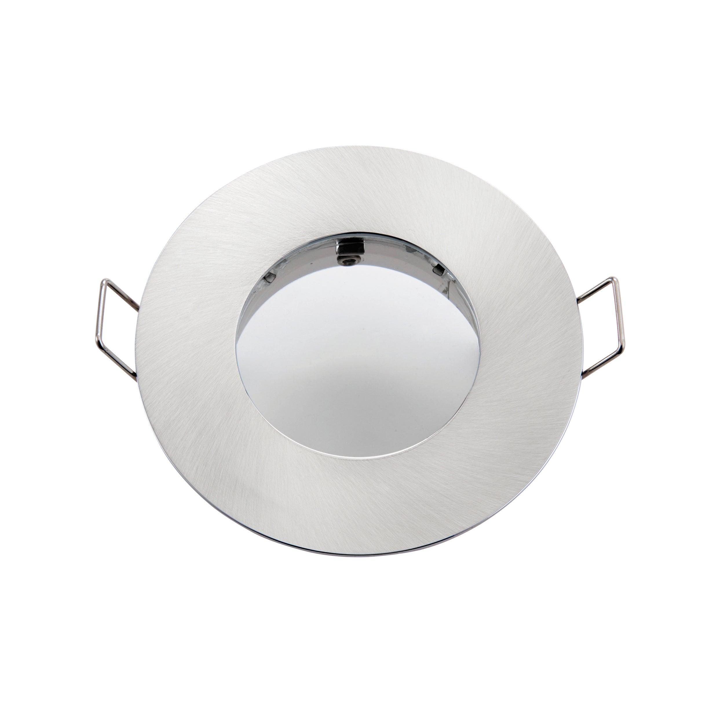 speculo brushed chrome recessed light ip65 50w by saxby lighting, close up image 315