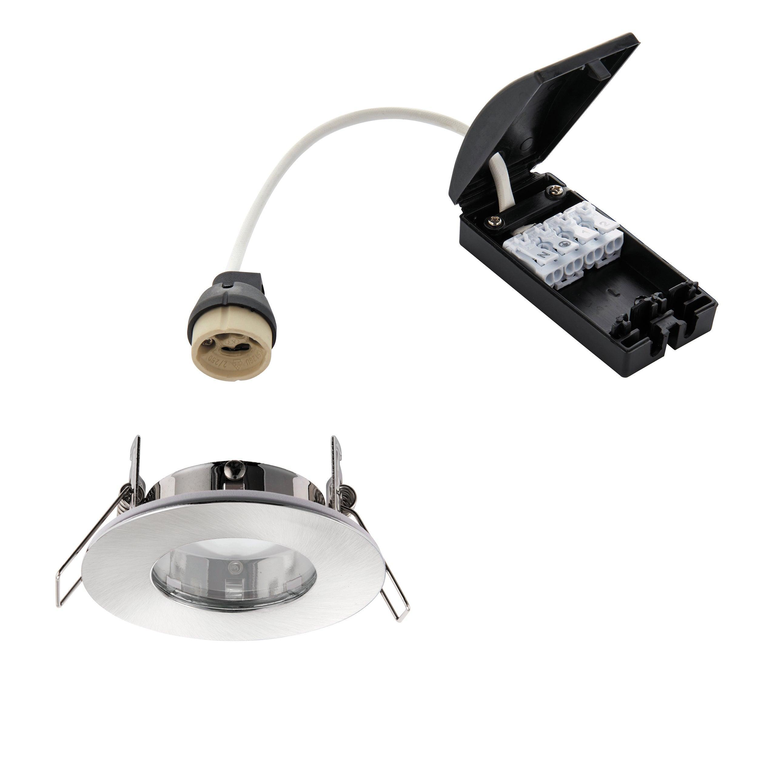 speculo brushed chrome recessed light ip65 50w by saxby lighting, close up image 221